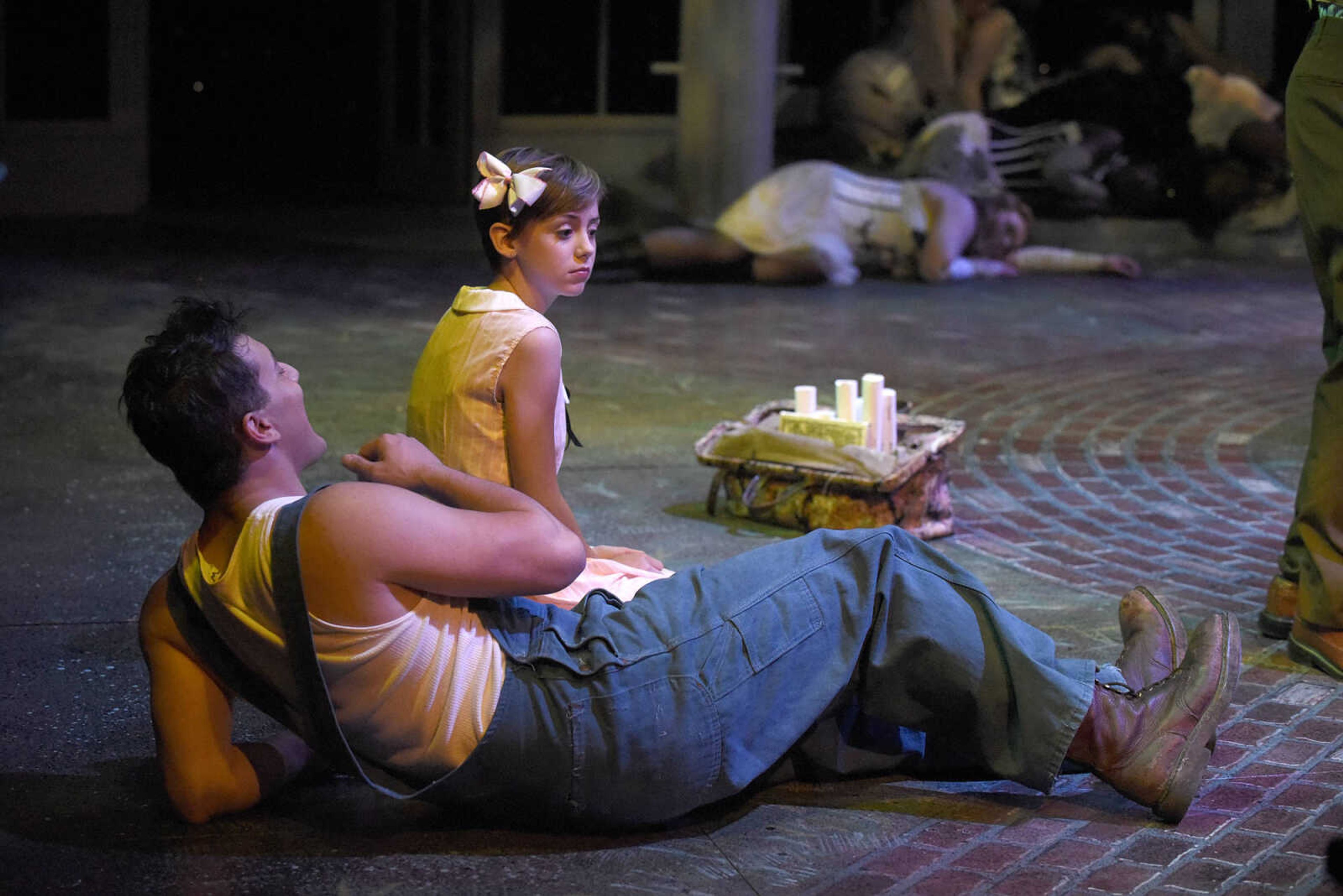 Students of Southeast Missouri State University Conservatory of Theatre and Dance rehearse for Shakespeare's "A Midsummer Night's Dream" on Monday, April 17, 2017, inside the Rust Flexible Theatre at the River Campus in Cape Girardeau.