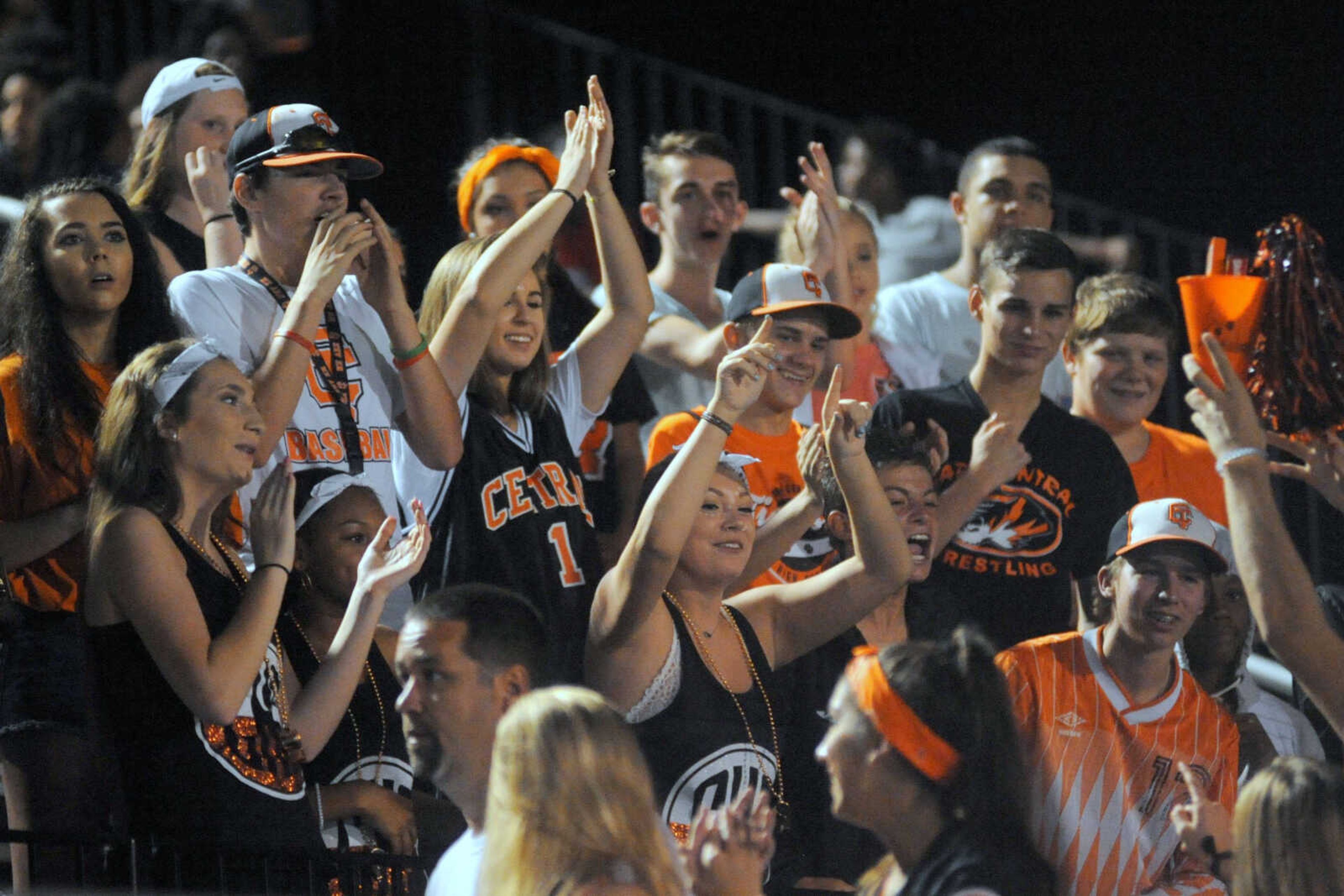 The Jungle cheers on Cape Central against St. Charles West on Friday, August 26, 2016 at Cape Central High School. (Trent Singer)