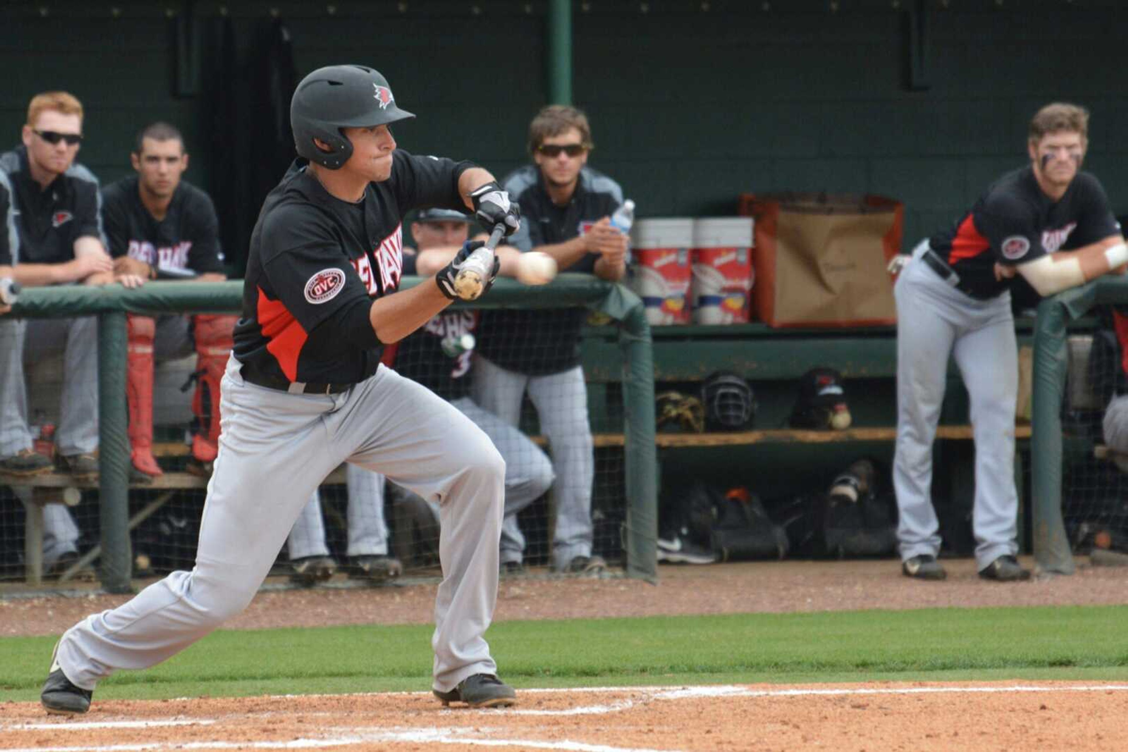 Southeast Missouri State&#8217;s Jason Blum bunts against Jacksonville State during Sunday&#8217;s game in Jacksonville, Ala. (WAYNE MCPHERSON ~ Special to Southeast Missourian)