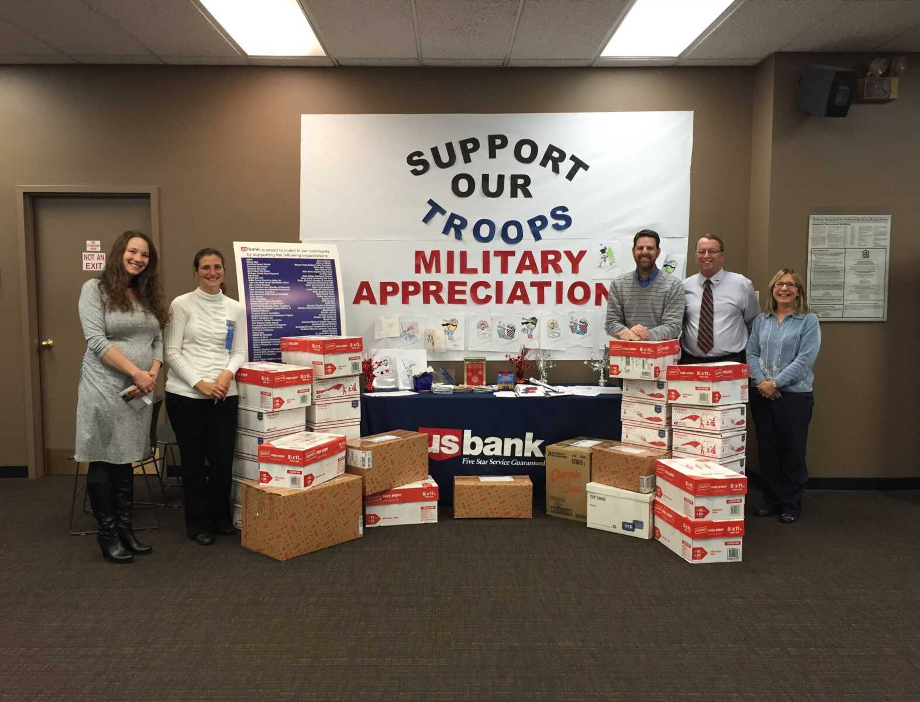 Pictured left to right: Amanda Baert, Region Administrative Assistant-US Bank, Christina Goodson, Sales and Service Coordinator -US Bank, Gary Howard, Credit Analyst Team Lead -US Bank; Jim Ham, Vice President -US Bank; Sharon Benton, Loan Documentation Team Lead -US Bank.