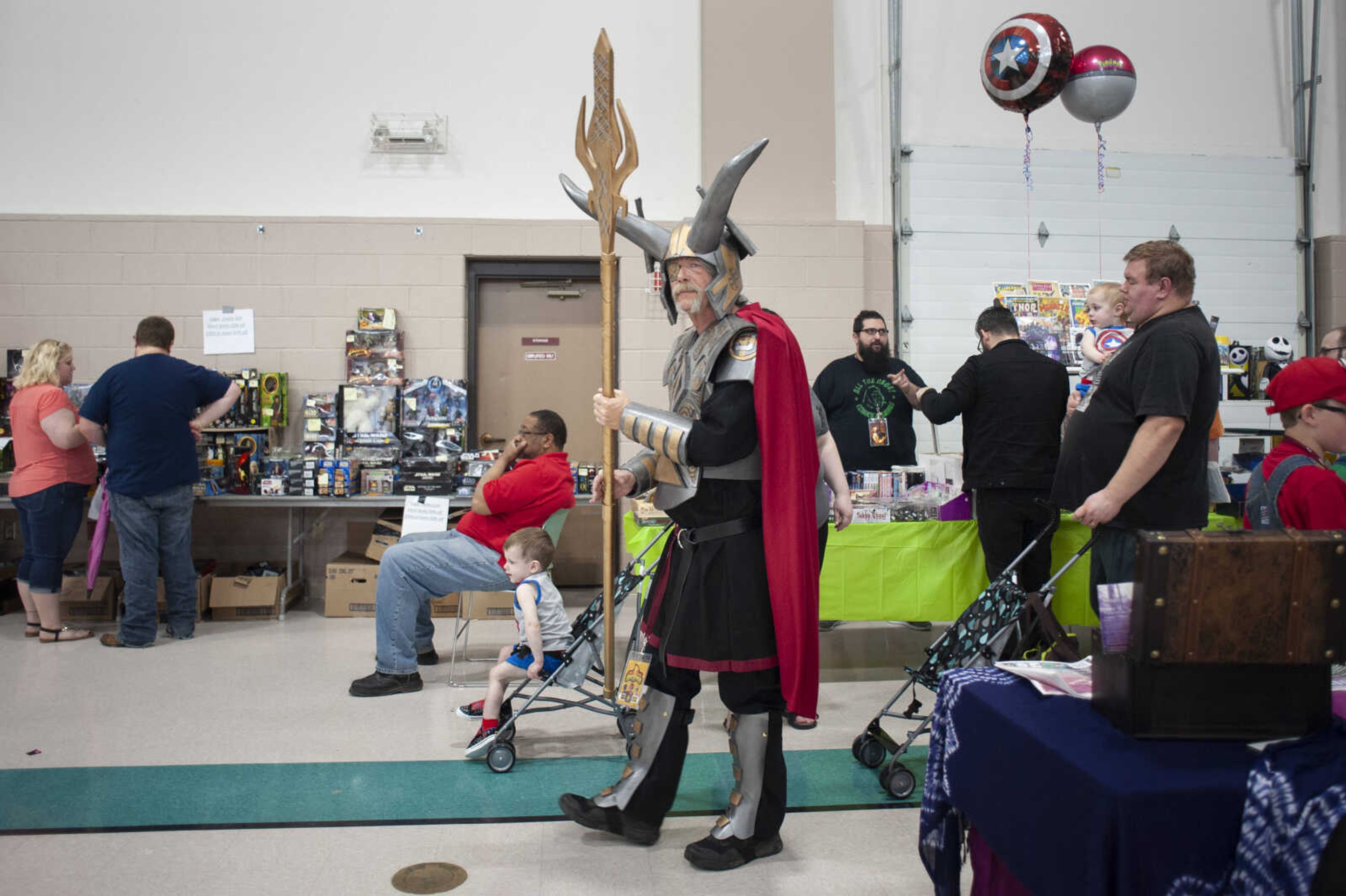 Jeff Hubbard of Park Hills sports an Odin outfit during Cape Comic Con on Saturday, April 27, 2019, at the Osage Centre in Cape Girardeau. 