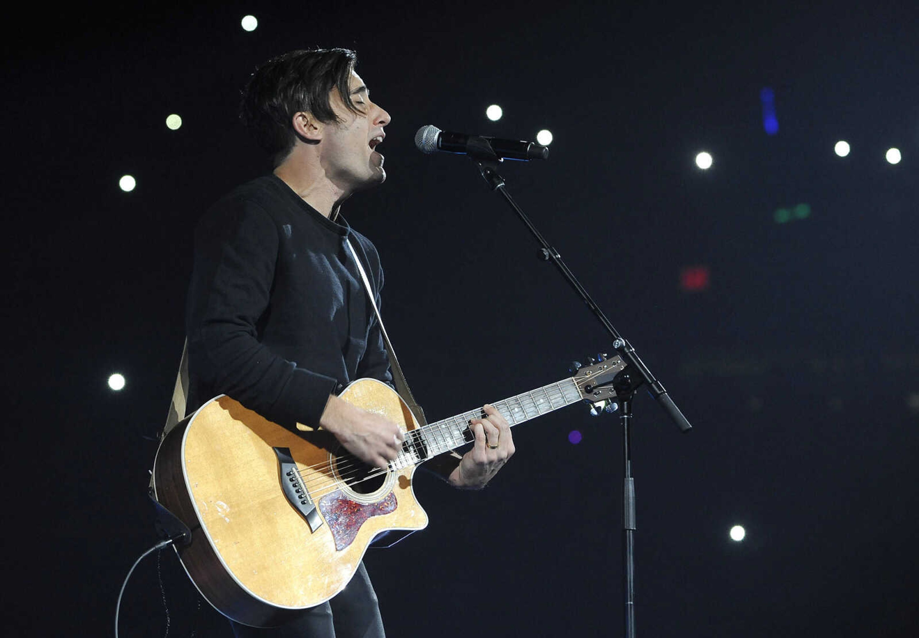 Phil Wickham performs during the Rock & Worship Roadshow on Saturday night, Feb. 13, 2016 at the Show Me Center.