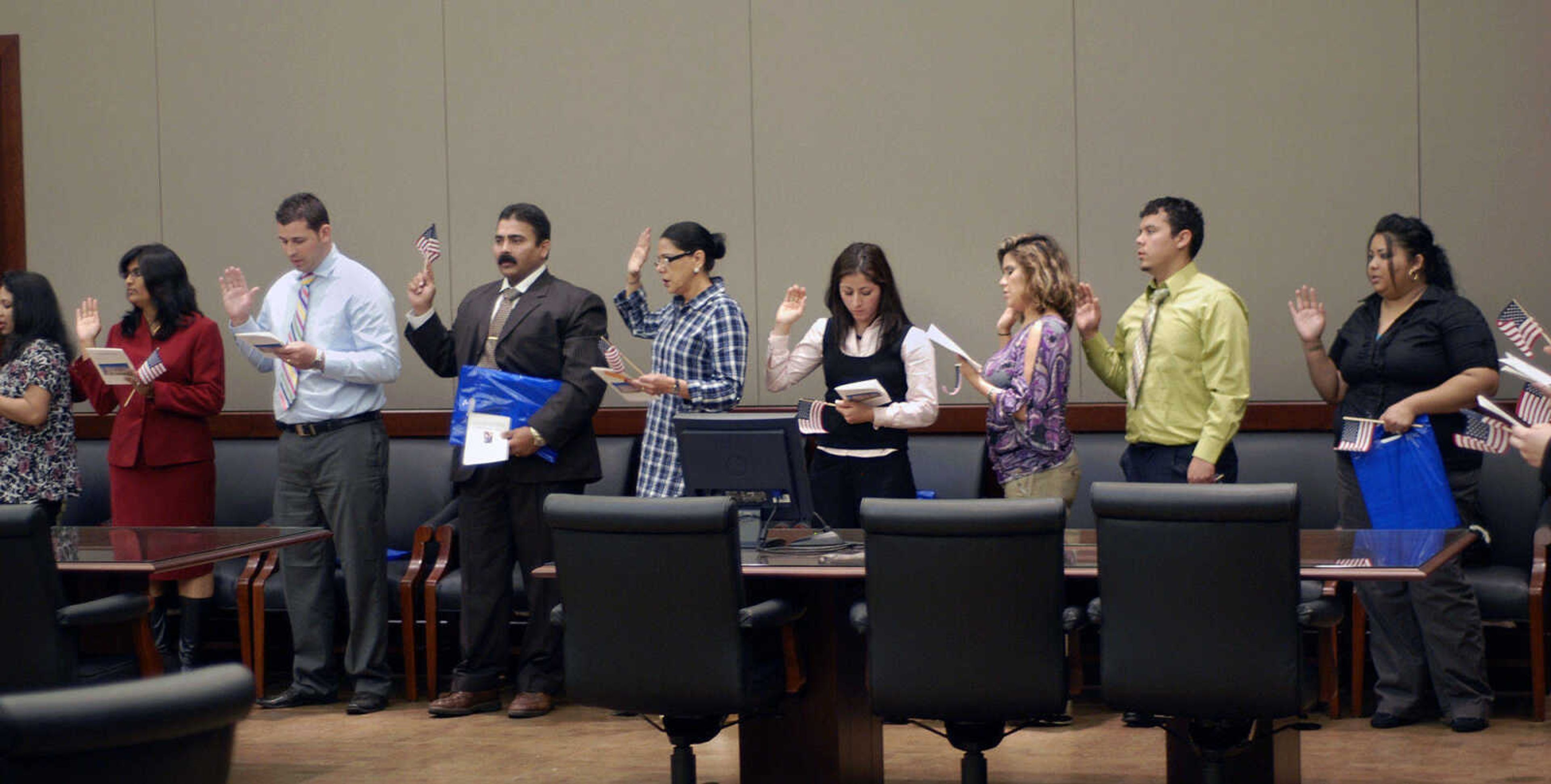 Bob Miller~bmiller@semissourian.com
Eighteen people become citizens of the United States of America Monday, April 25, 2011 during the Naturalization Ceremony at the Rush Hudson Limbaugh, Sr. United States Courthouse in Cape Girardeau.