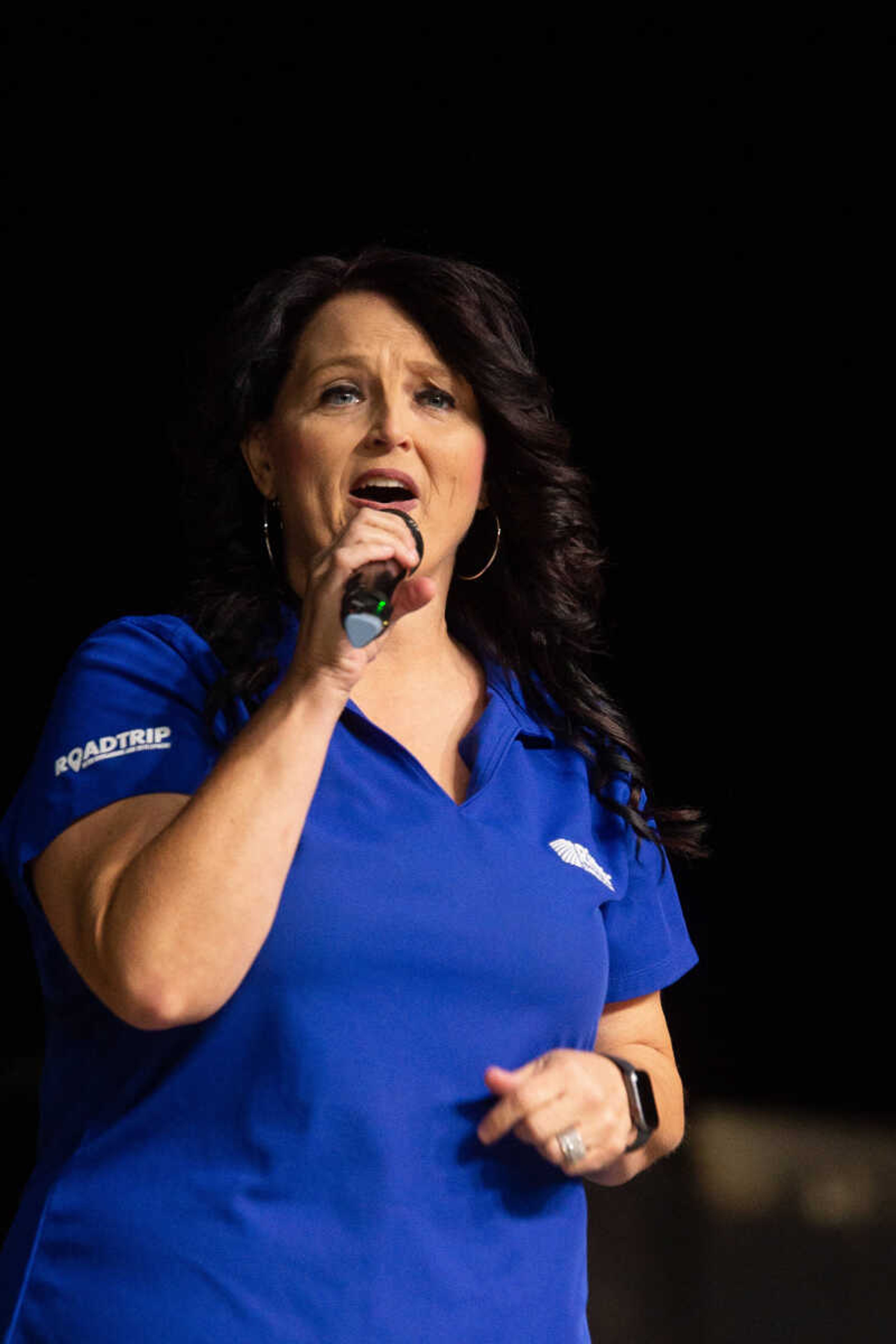 Previous Hearland Idol winner, Lisa Allen, of Ritter Communications, sings during the Heartland Idol Finals competition on Monday, Sept. 12 at the SEMO District Fair in Cape Girardeau.