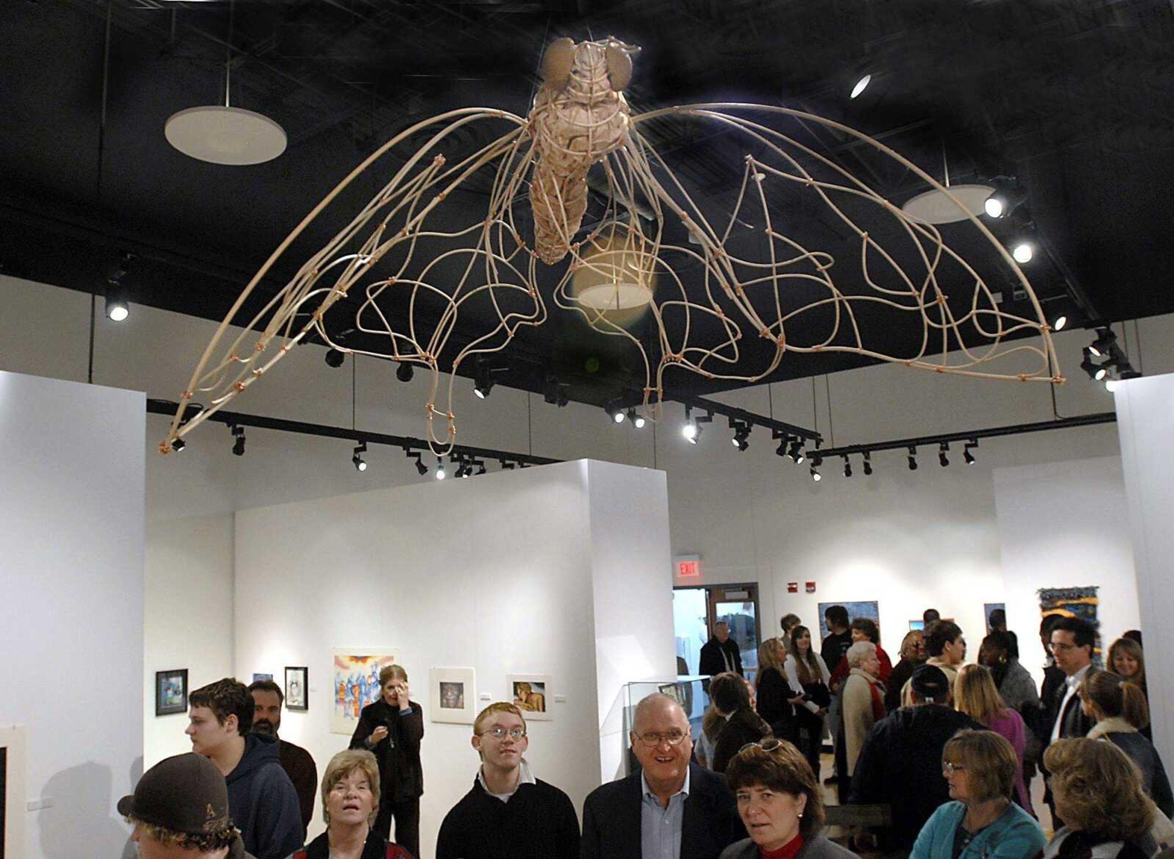 A hanging sculpture by Aaron Hammontree of Central High School was part of the High School Art Exhibit which opened Sunday in the Crisp Museum at the River Campus. (Fred Lynch)