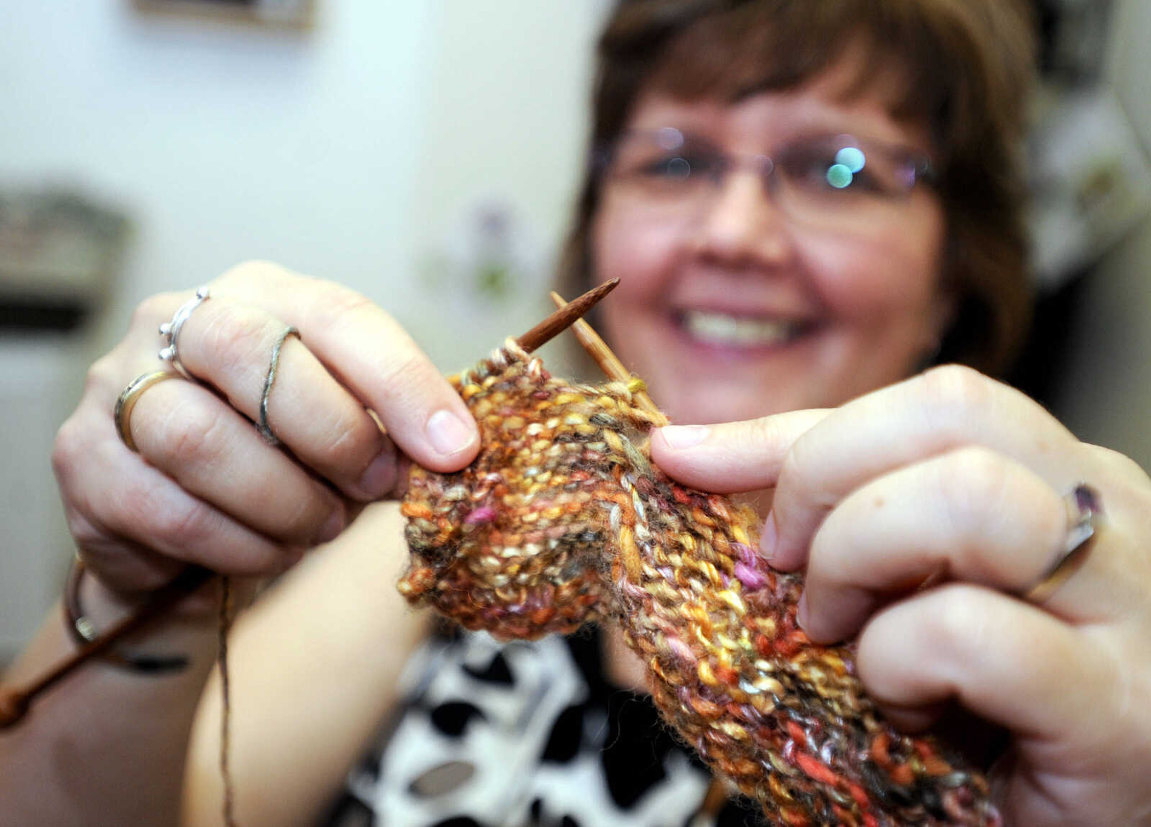 Cindy Rittmer, owner of The Tangled Yarn inside Bilderbach's Art Plaza in downtown Cape Girardeau. (Laura Simon)