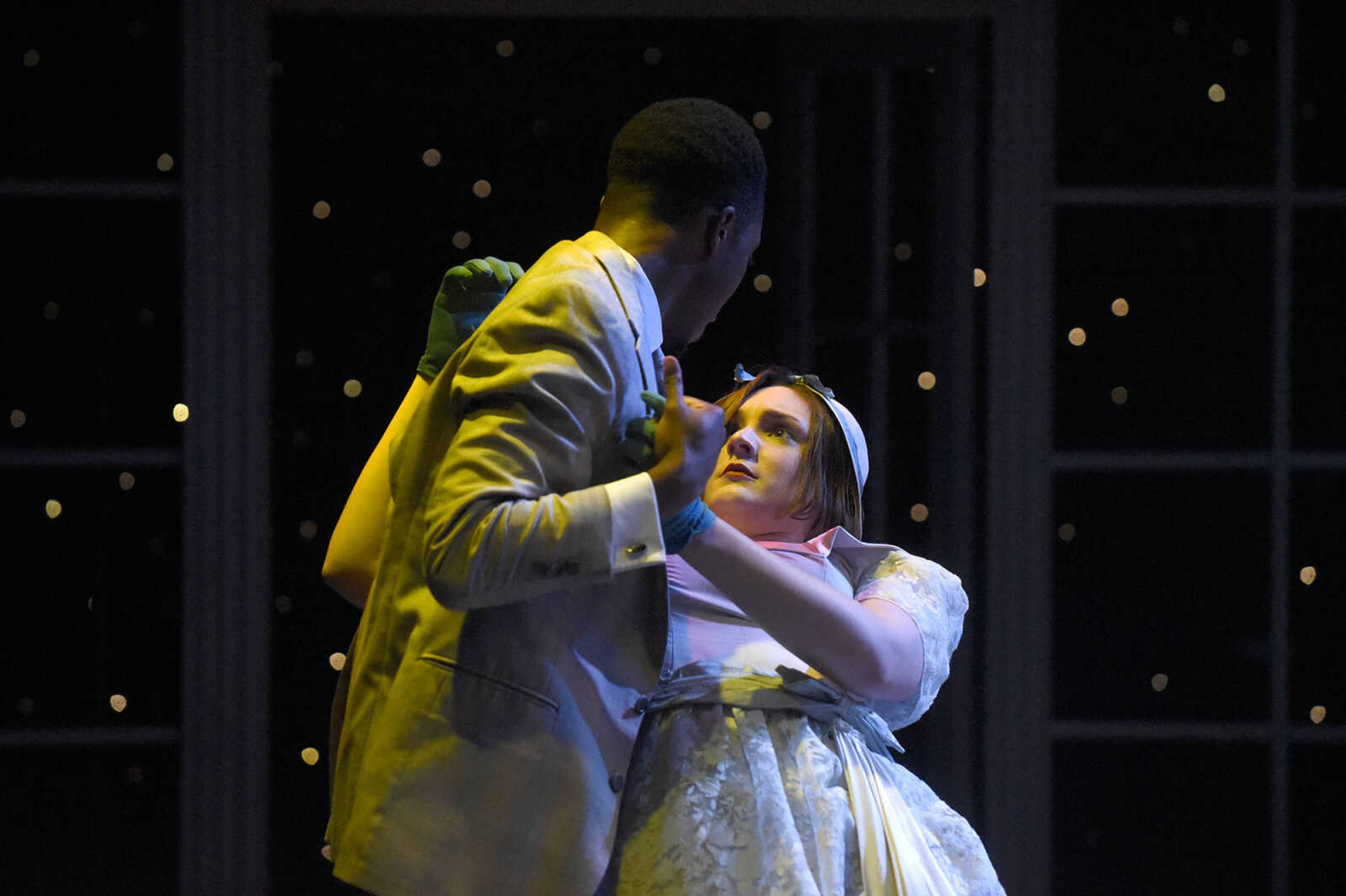 Students of Southeast Missouri State University Conservatory of Theatre and Dance rehearse for Shakespeare's "A Midsummer Night's Dream" on Monday, April 17, 2017, inside the Rust Flexible Theatre at the River Campus in Cape Girardeau.