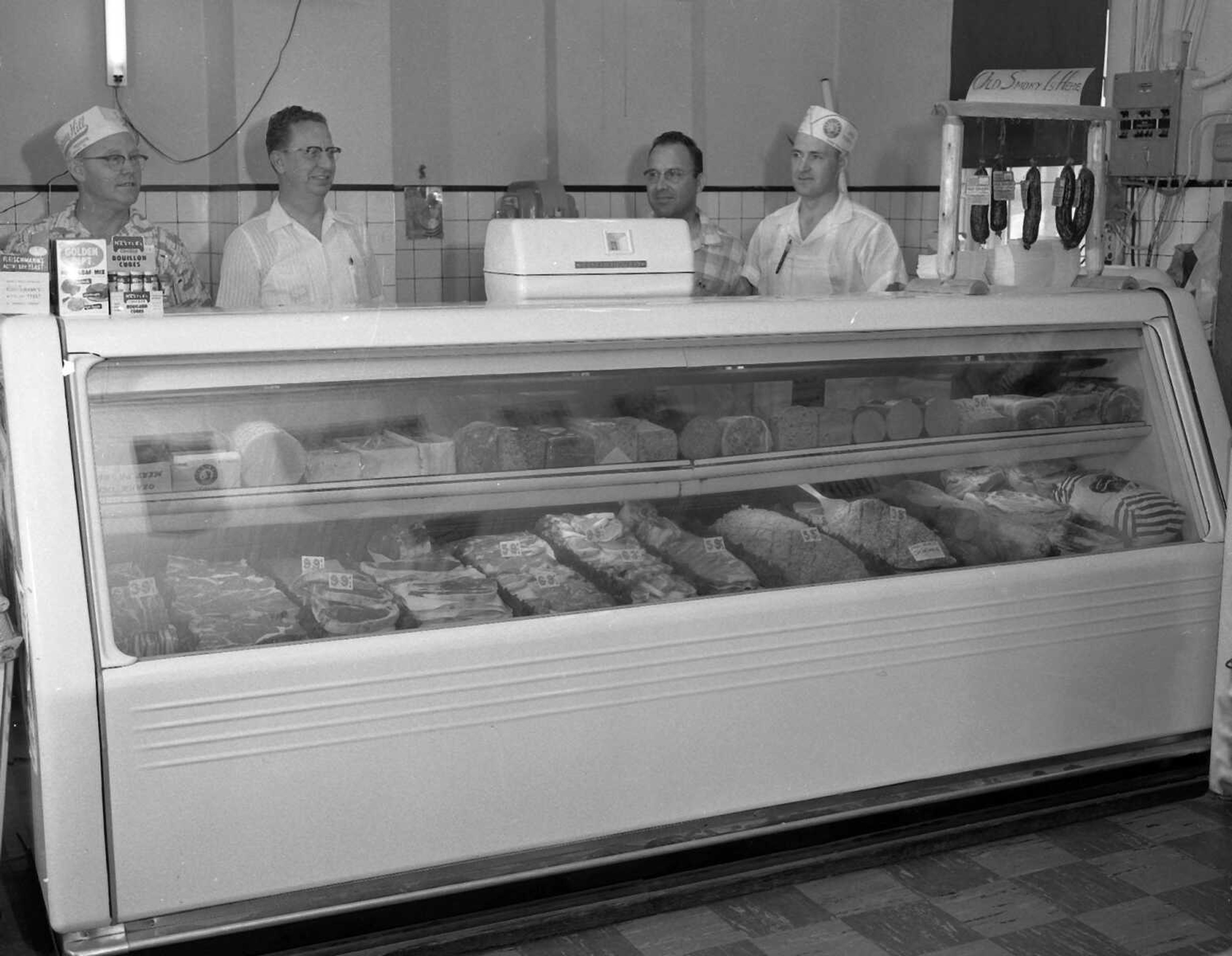 Who knows these butchers and where they worked? Mike Brown wrote: "Could this be Fischer's Market."