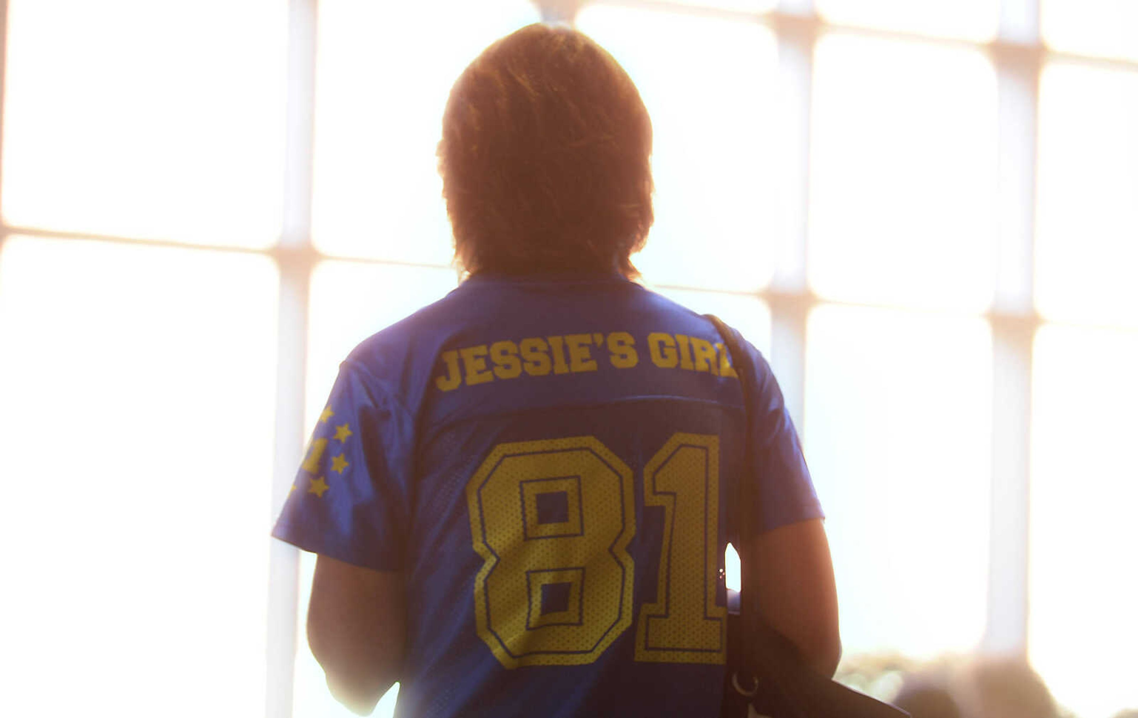 Tracy Poston, of Mayfield, Ill., waits in the lobby before Rick Springfield performs Saturday, July 21, at the Bedell Performance Hall at the River Campus as part of a fundraiser for Hoops for Life. All of the proceeds will benefit pediatric brain tumor research in memory of Sahara "Hoops" Aldridge. The 13-year-old Cape Girardeau resident lost her battle with brainstem glioma Nov. 5, 2007.