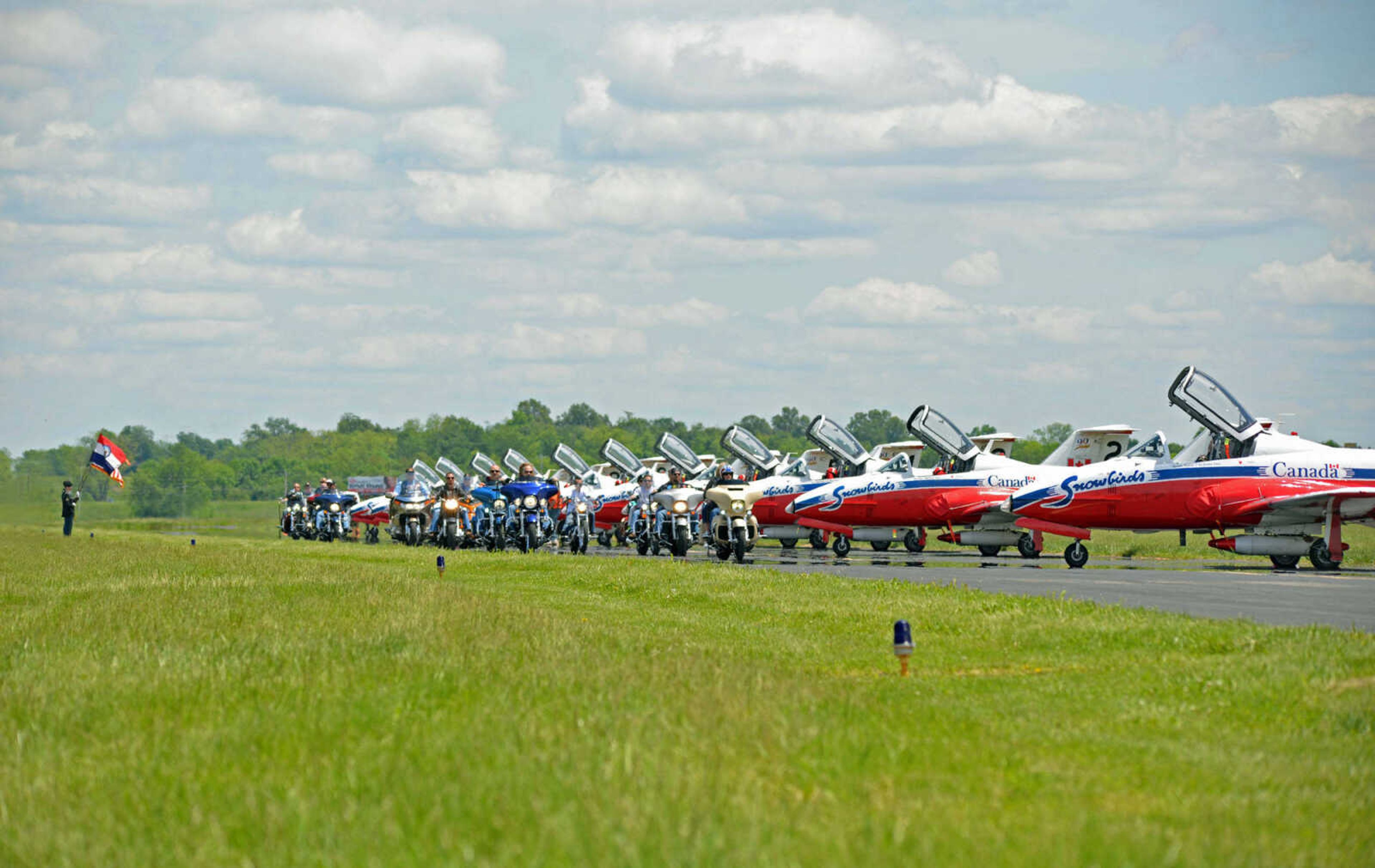 Honor Guard motorcycles .... honoring US military veterans. (AARON HORRELL)