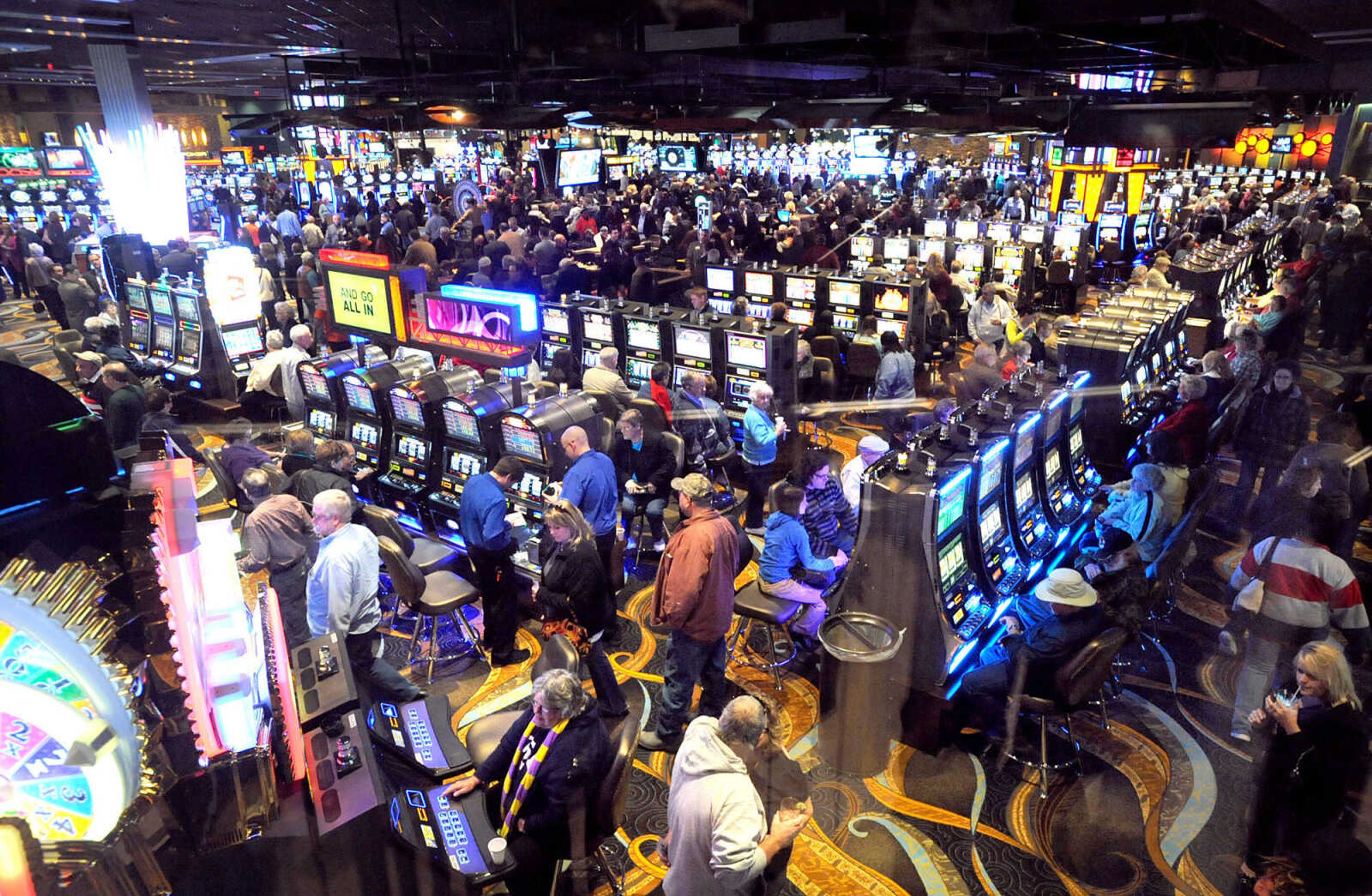 People fill the gaming floor on opening day Tuesday, Oct. 30, 2012 of Isle Casino Cape Girardeau. (Laura Simon)