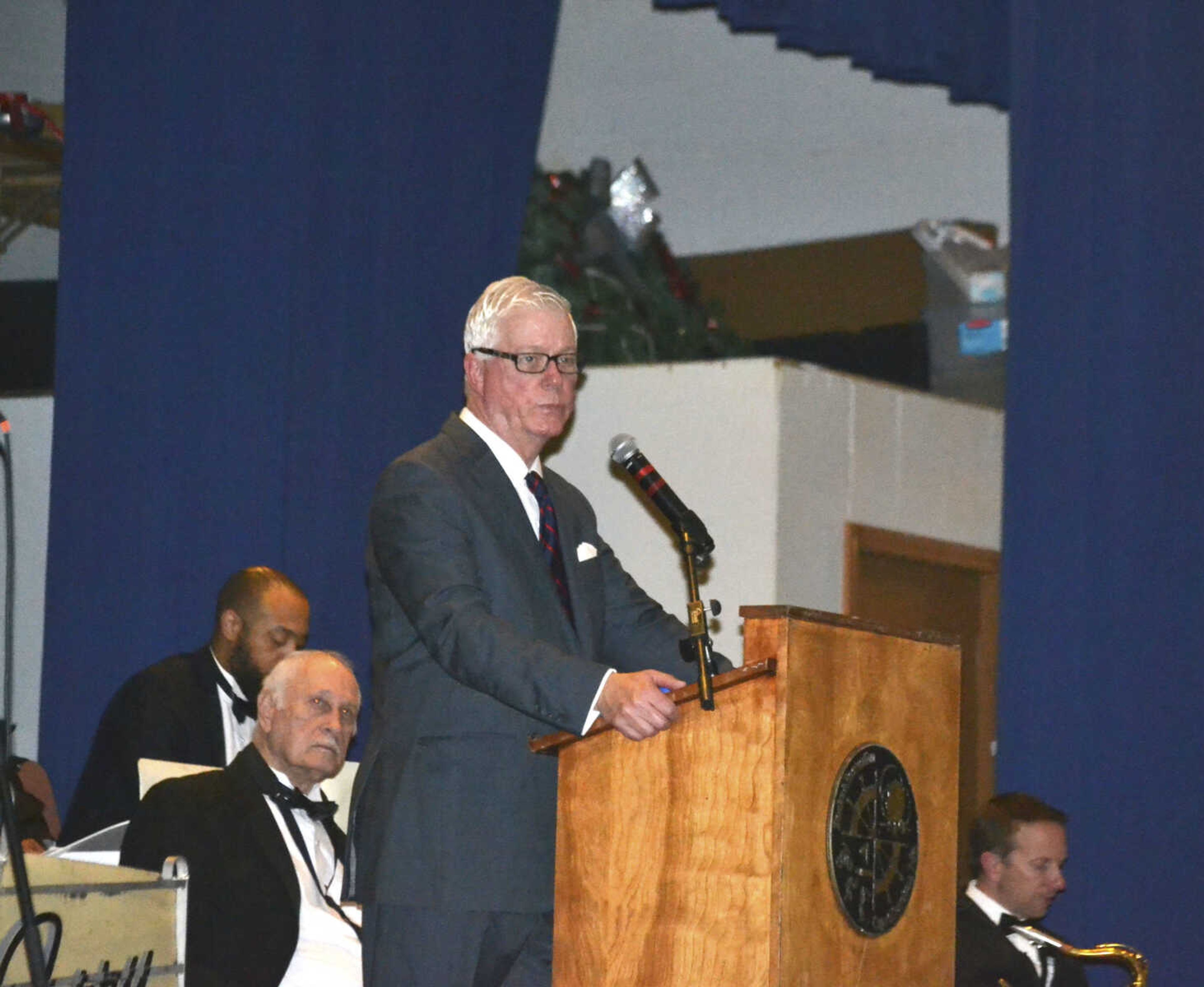 Former Missouri Lt. Governor Peter Kinder gives a speech&nbsp;during the 

















inaugural Spirit of Democracy celebration
Saturday at the Arena Building in Cape Girardeau.