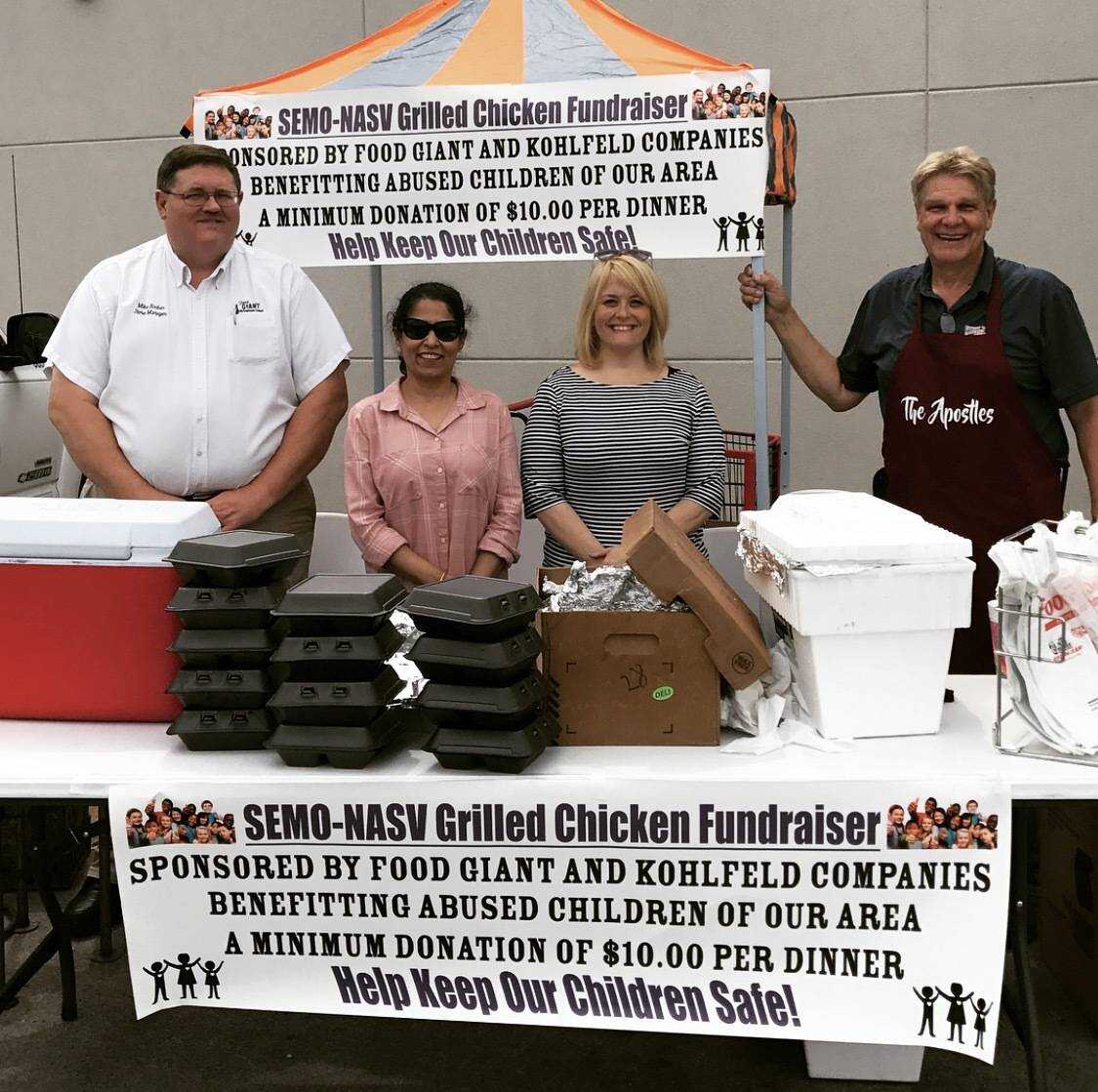 Mike Recker of Food Giant, Uzma Aziz and Kendra Eads of SEMO-NASV, Mitch Miller of Kohlfeld Distributing 