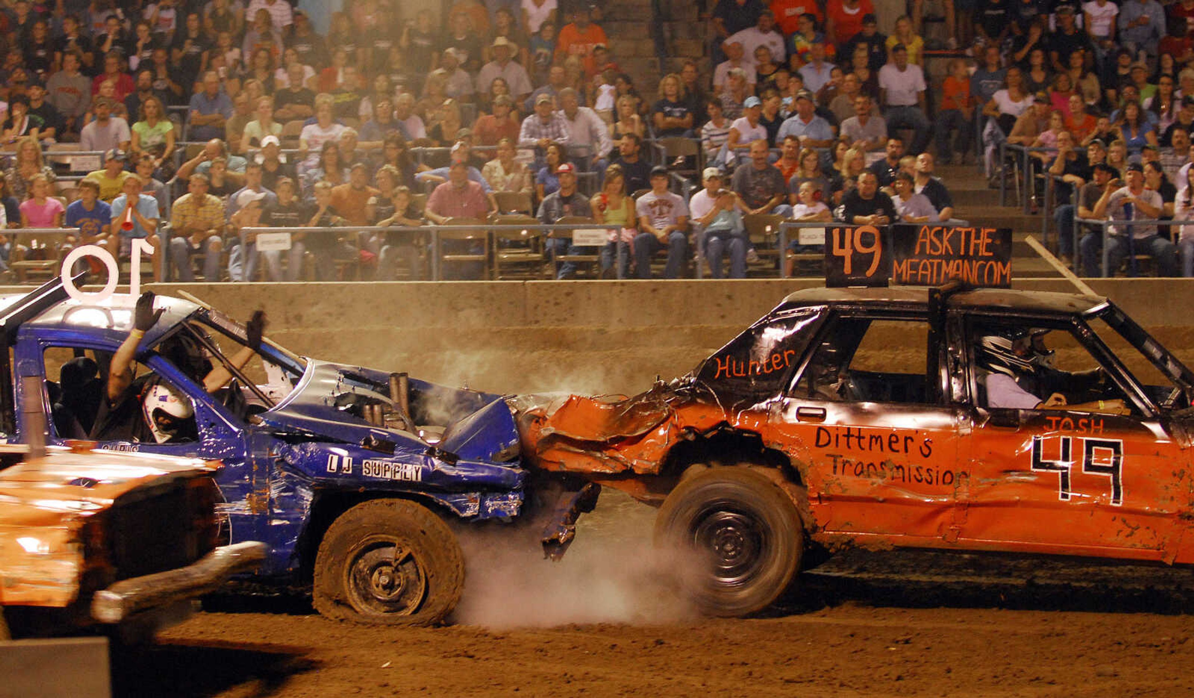 LAURA SIMON~lsimon@semissourian.com
The dual demolition derby at the 155th Annual SEMO District Fair Tuesday, September 14, 2010.