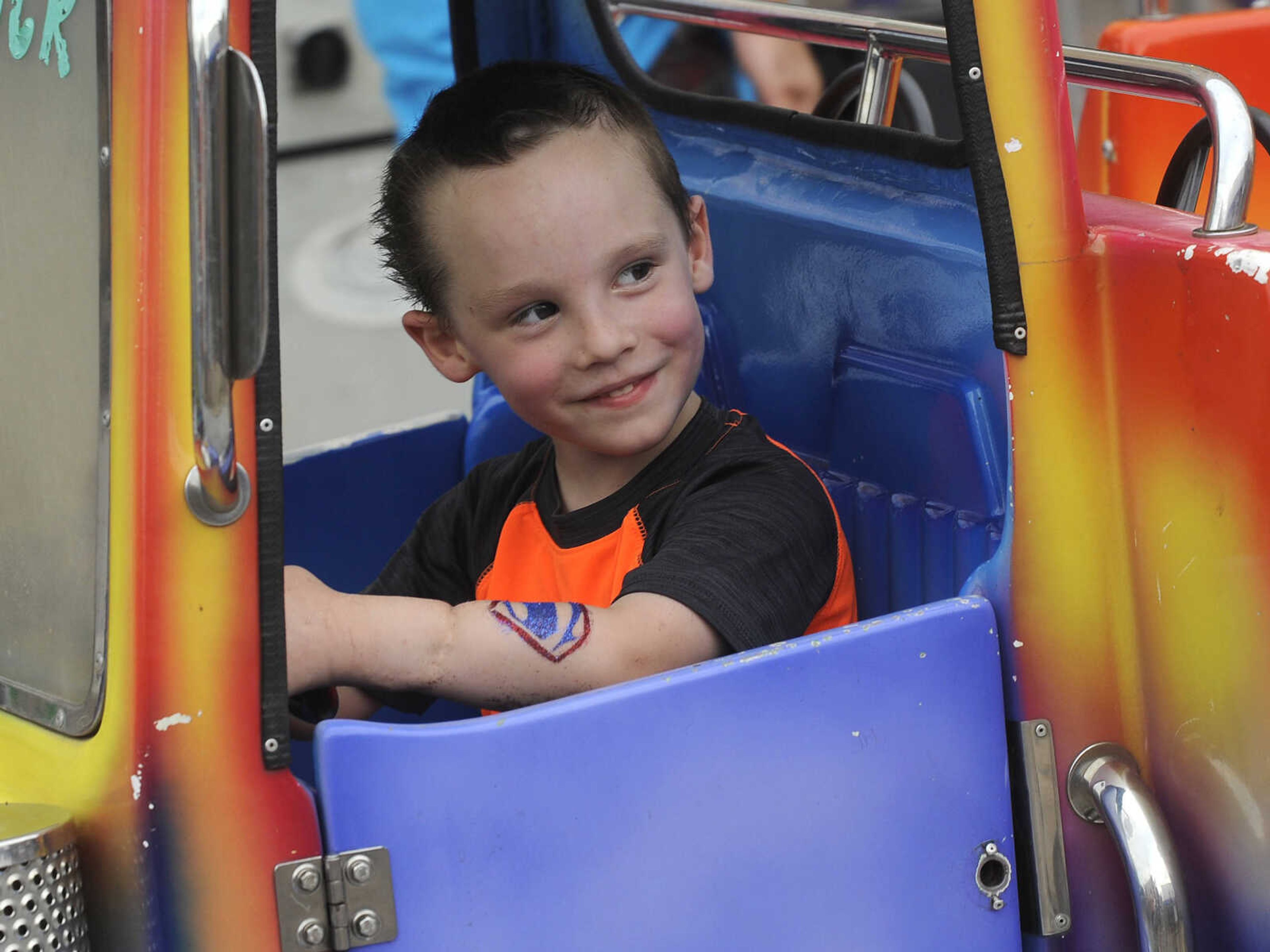 FRED LYNCH ~ flynch@semissourian.com
Jayden Caruso enjoys the "super truck" ride Wednesday, July 26, 2017 at Homecomers in Jackson.