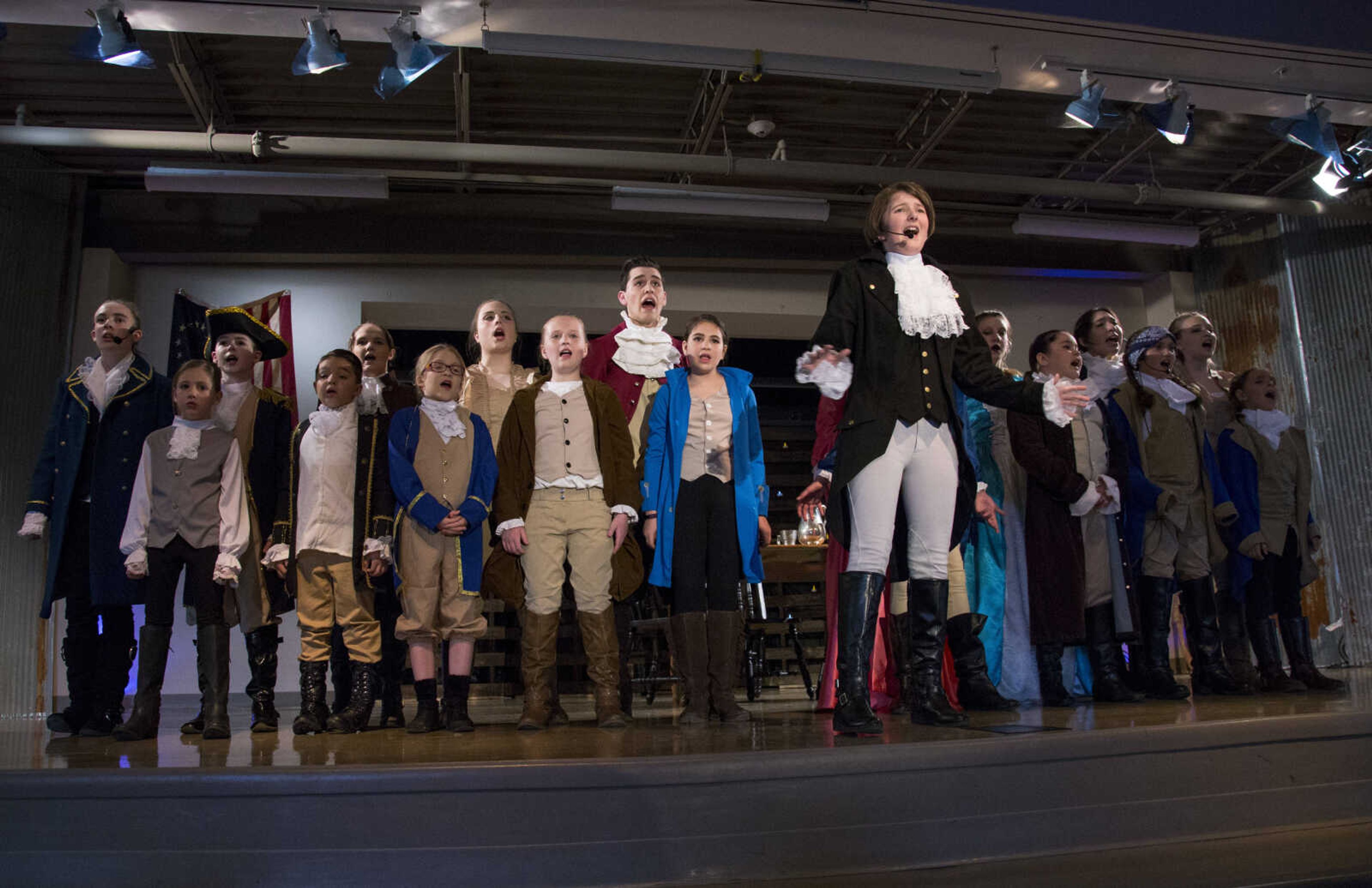 The cast of "The Hamilton Project" performs on April 8, 2017 at Franklin Elementary in Cape Girardeau.