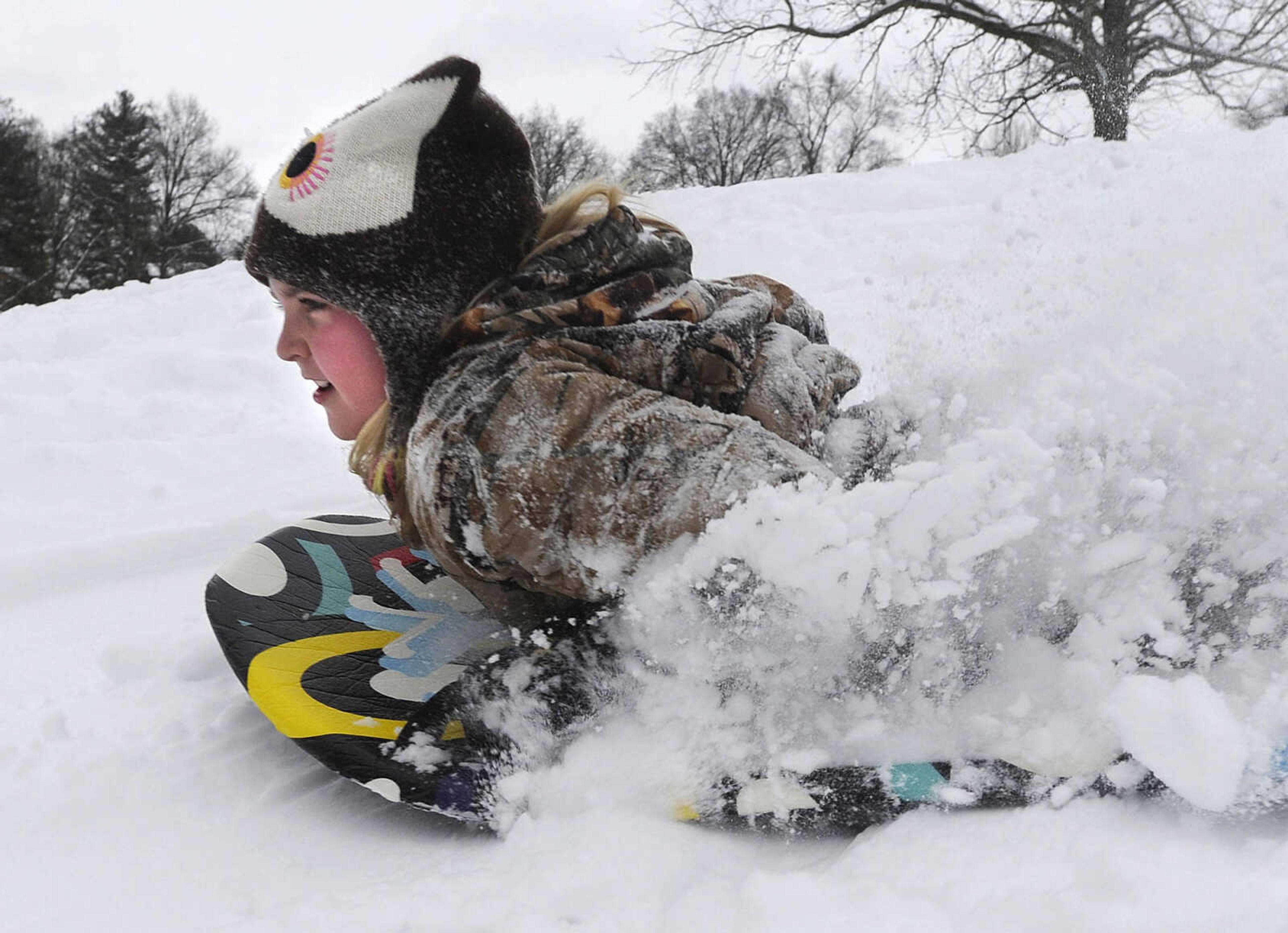 FRED LYNCH ~ flynch@semissourian.com
Alison Prince gains speed on the slope Monday, Feb. 16, 2015 in Cape Girardeau.