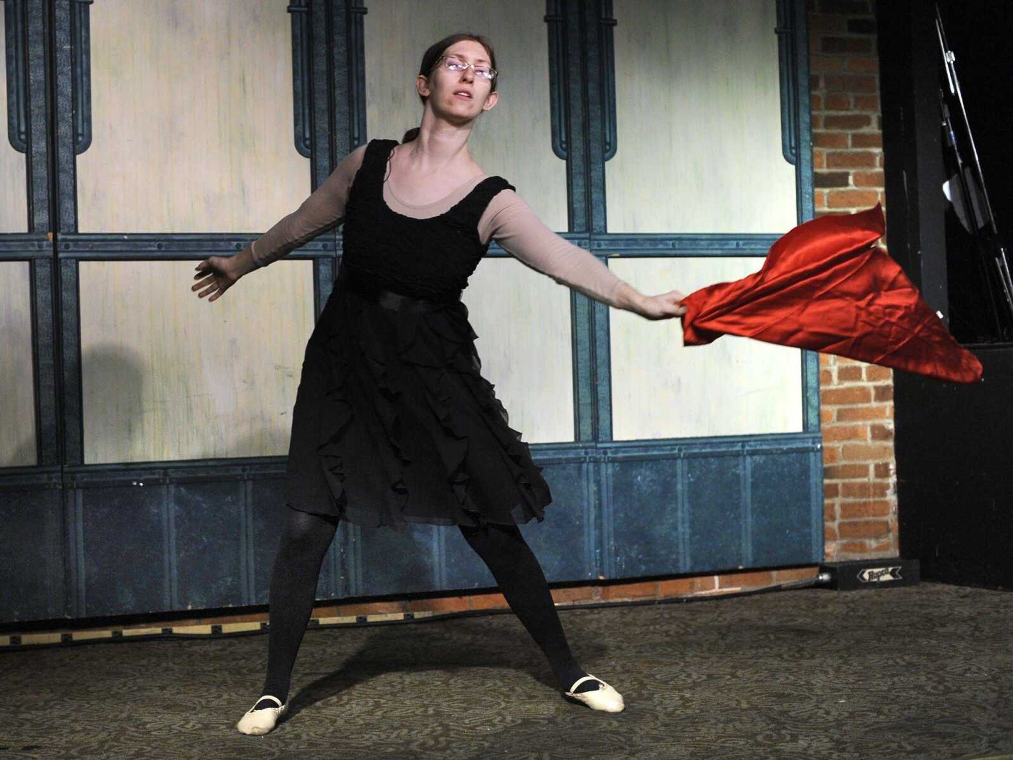 Christina Cody interprets "I Hope You Dance" during a rehearsal Monday of The River City Players' "Follies!" in the Yacht Club of Port Cape Girardeau. (Fred Lynch)