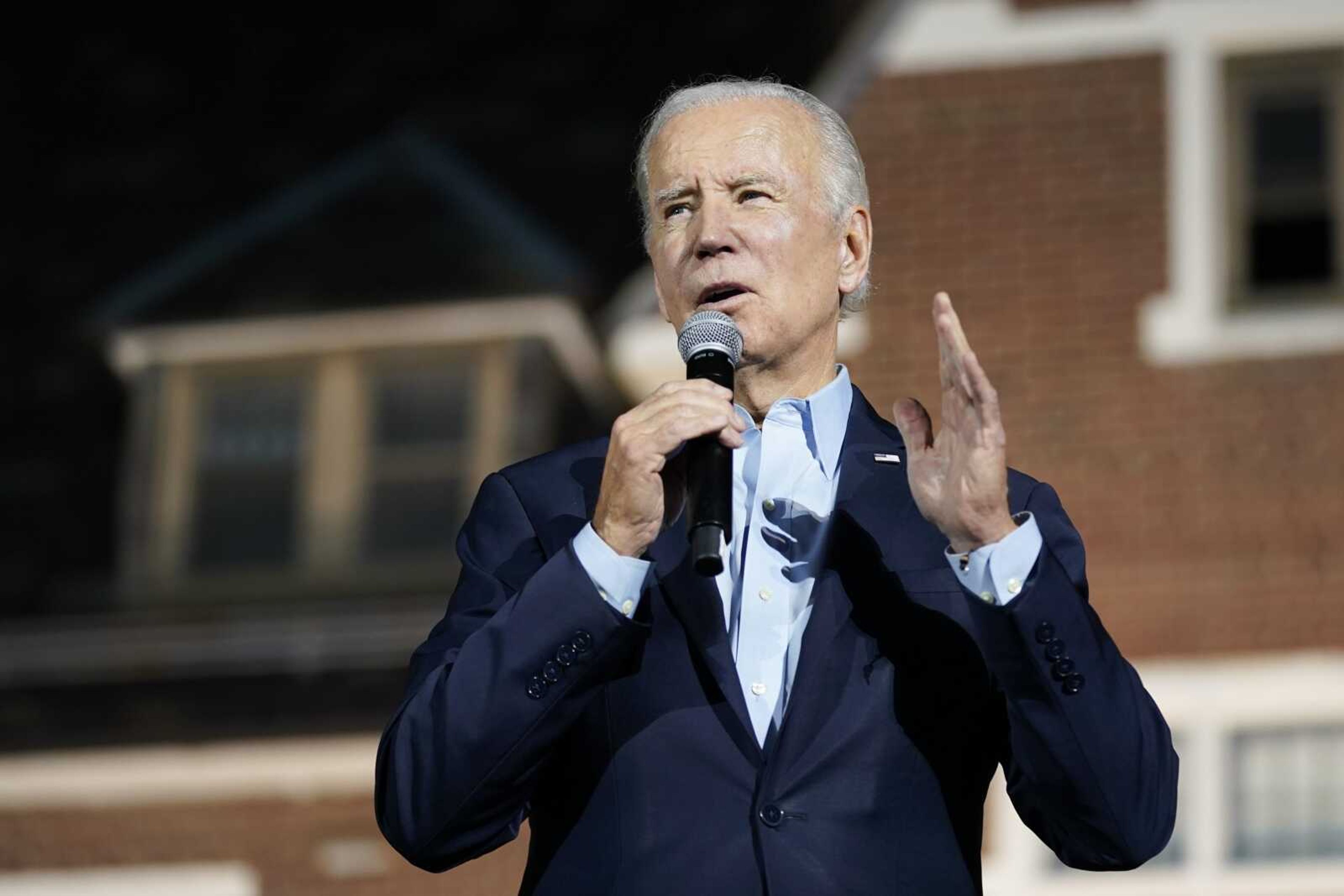 President Joe Biden speaks at a campaign event for New York Gov. Kathy Hochul on Sunday, Nov. 6, at Sarah Lawrence College in Yonkers, New York.