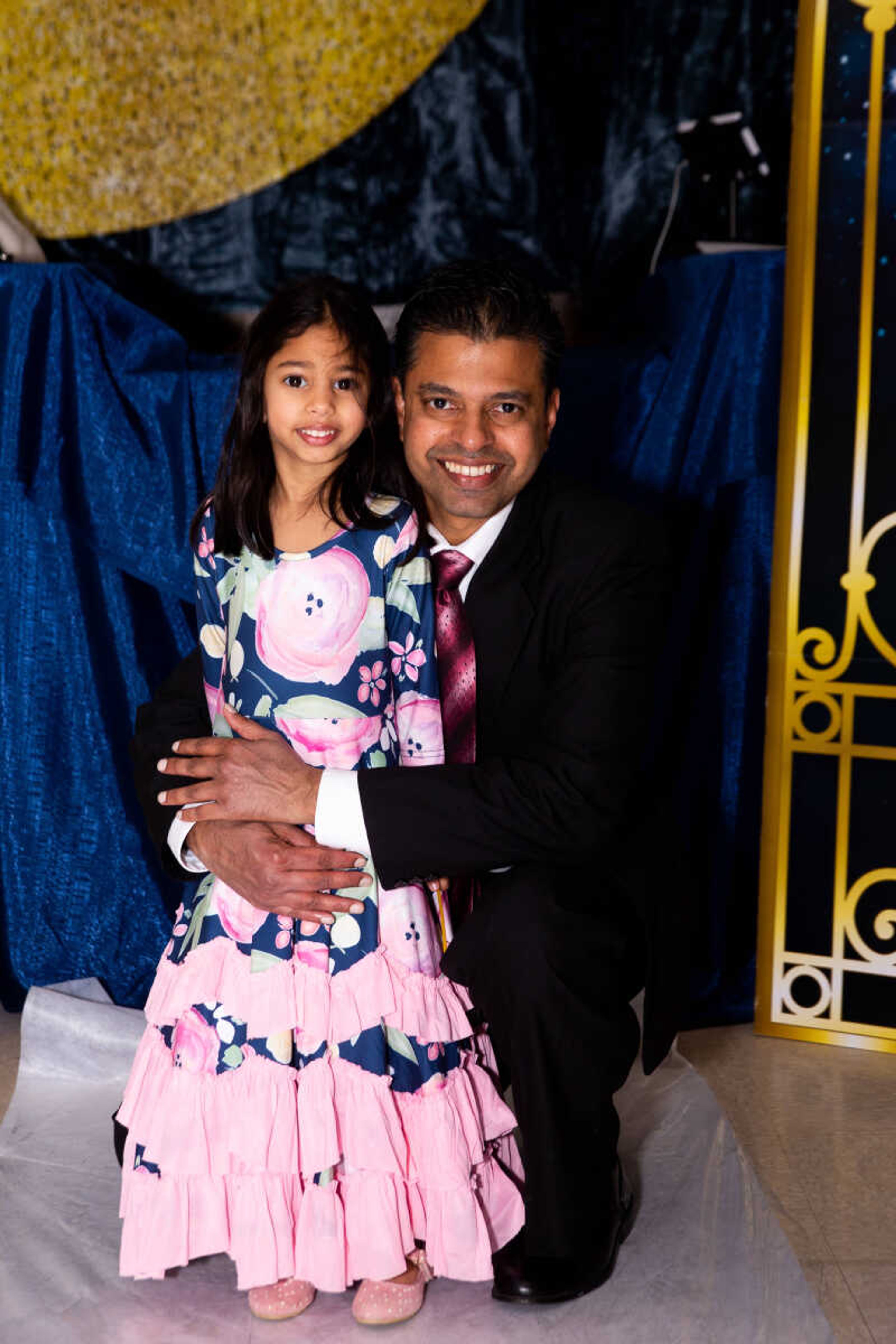 Dharshaka Dias and daughter, Udavi Dias, 4, pose together at the dance.