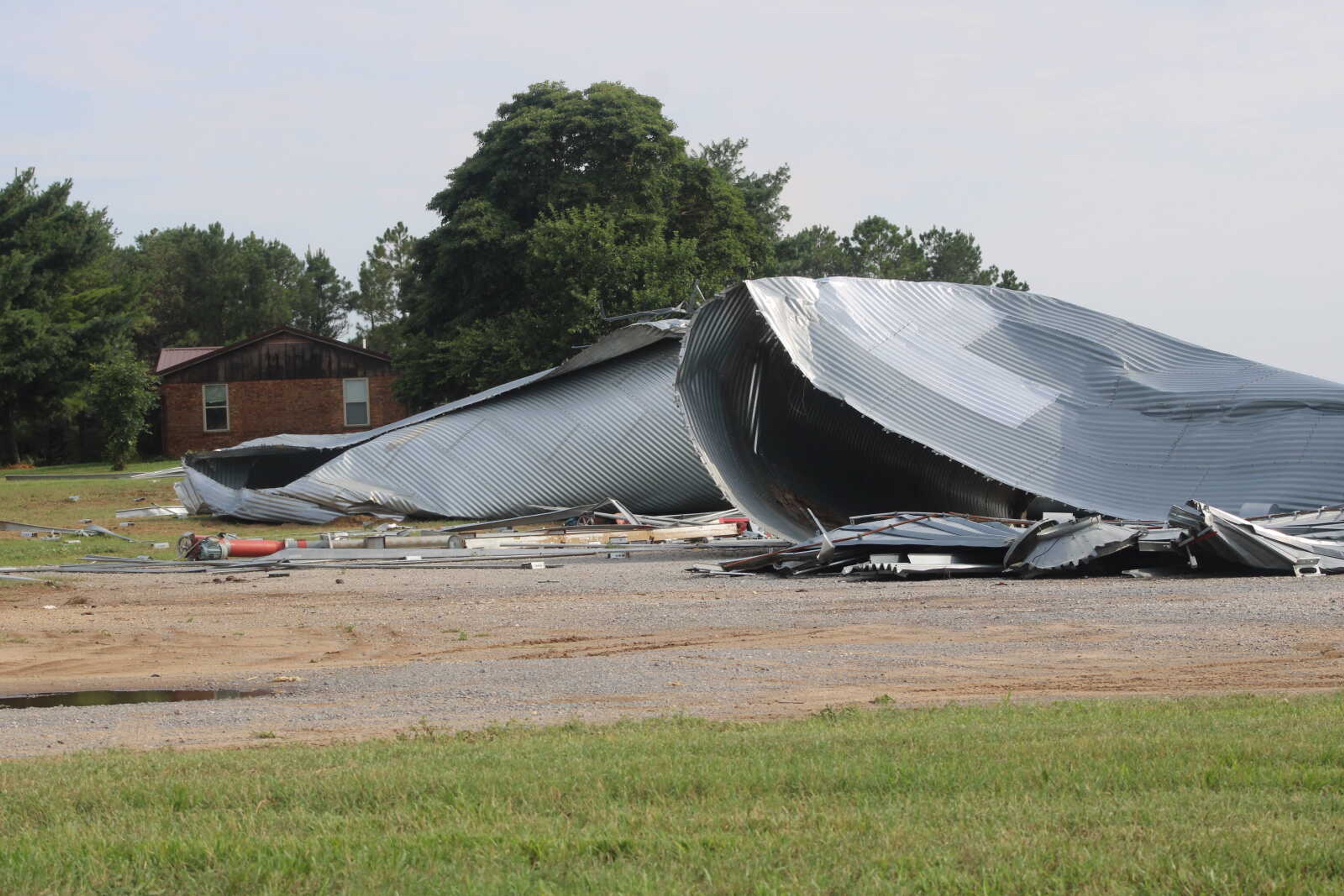 Damage from storm at the intersection of Hwy O and CR 532