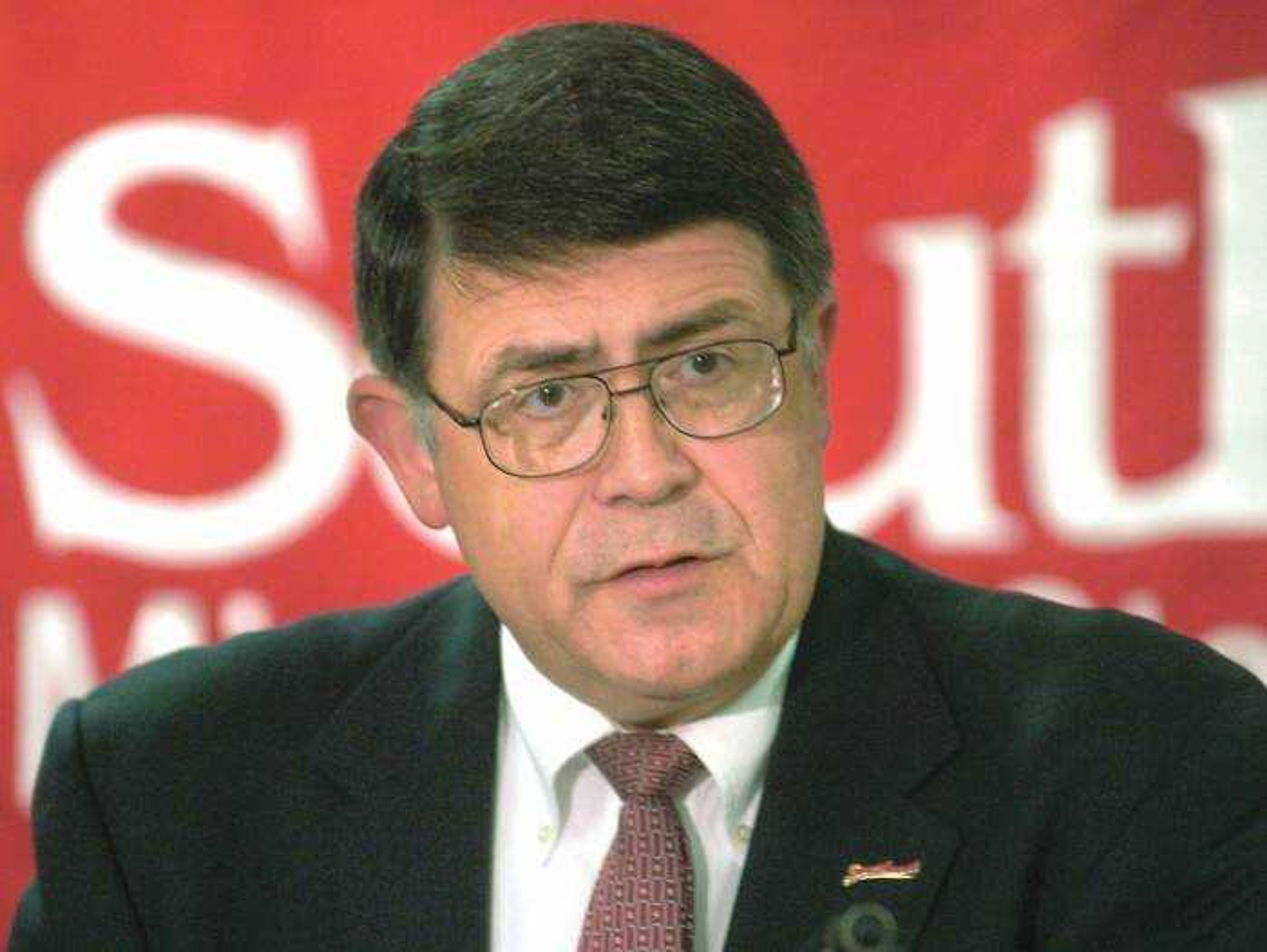 Southeast Missouri State University President Dr. Kenneth Dobbins spoke at a news conference Friday during which a review of alleged NCAA violations in the women's basketball program at Southeast were released. (Fred Lynch)