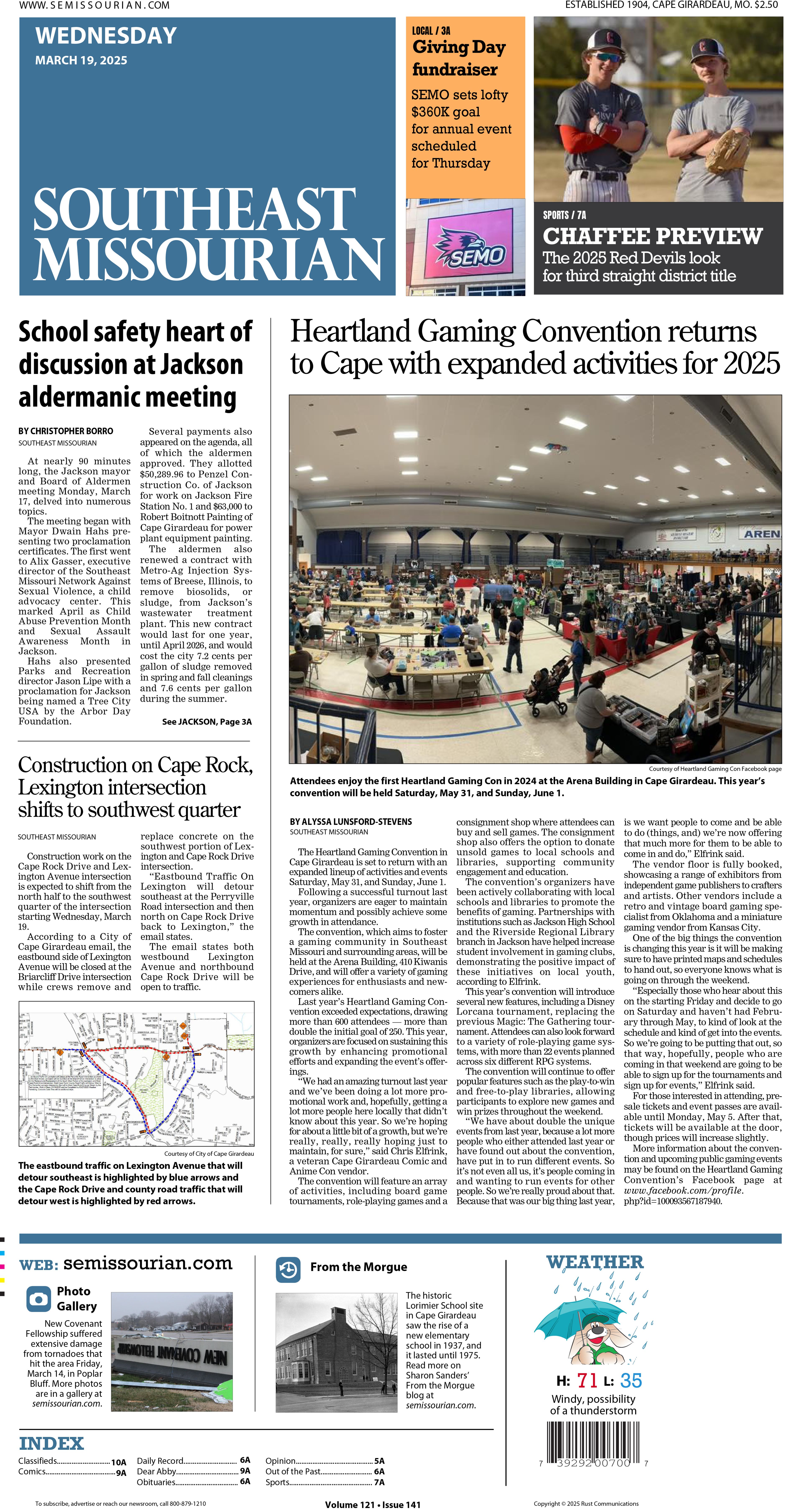 Wednesday, March 19, 2025: E-Edition