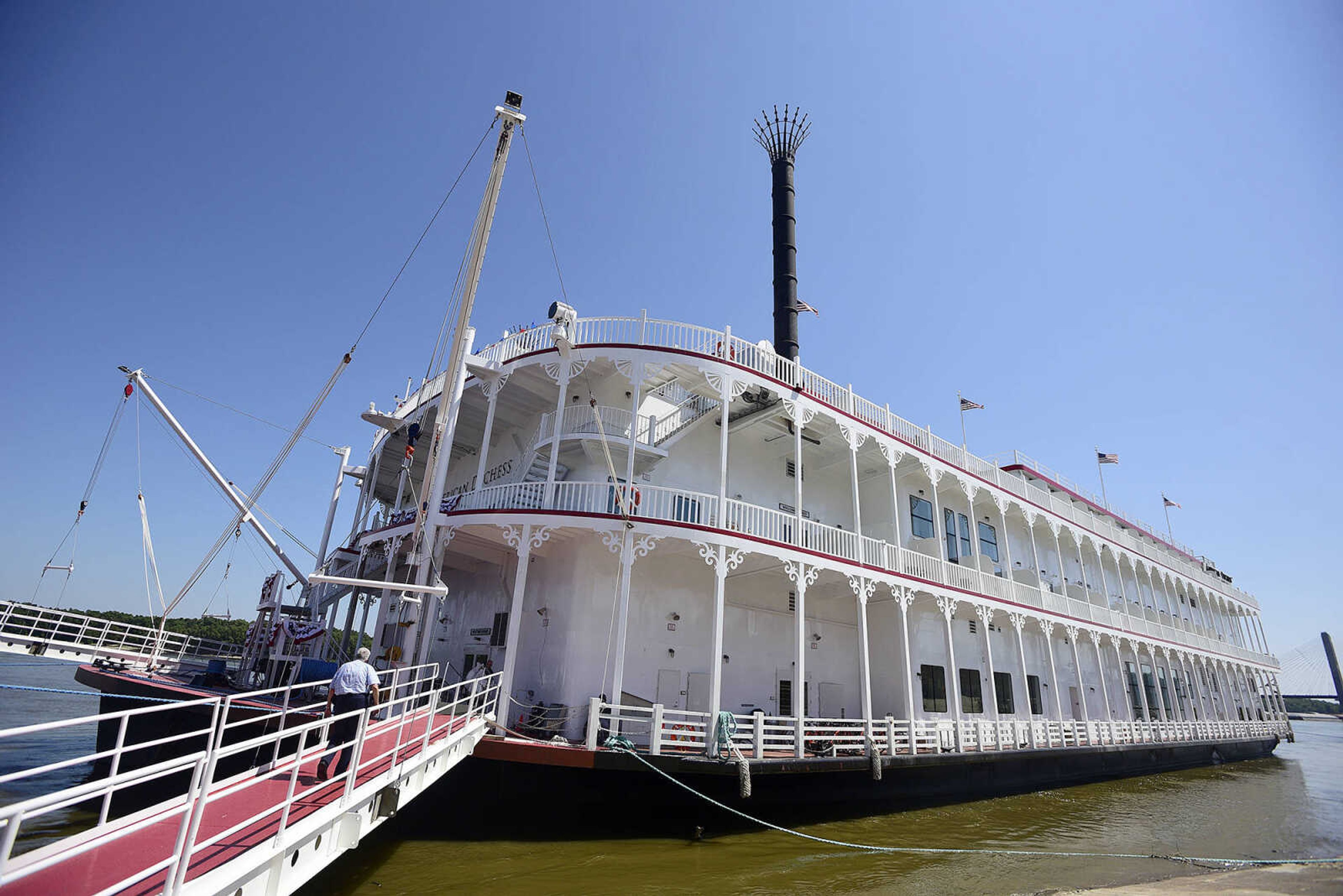 The American Duchess riverboat made a stop at Riverfront Park in downtown Cape Girardeau on Saturday, Aug. 26, 2017, during it's maiden voyage north own the Mississippi River.