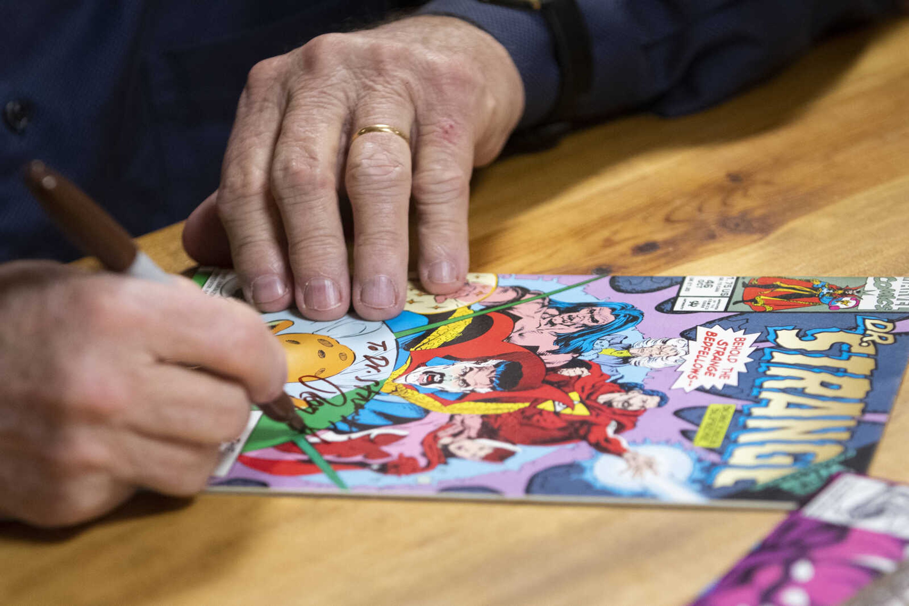 Former editor-in-chief of Marvel Comics and Jackson native Roy Thomas meets with fans and signs autographs Saturday, Feb. 23, 2019, at the Cape Girardeau County History Center in Jackson.&nbsp;