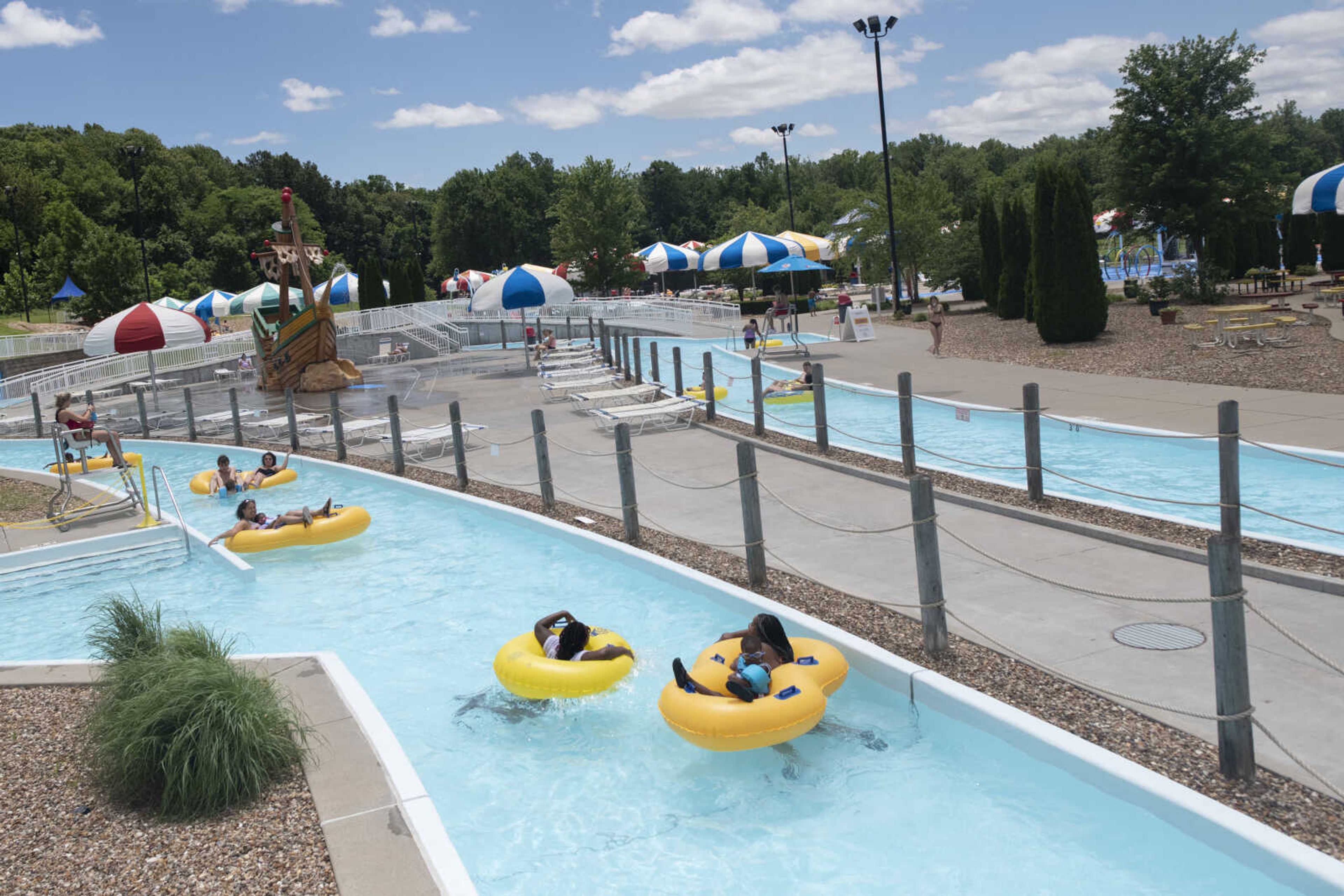 People float on the lazy river Wednesday, June 10, 2020, at Cape Splash Family Aquatic Center in Cape Girardeau.