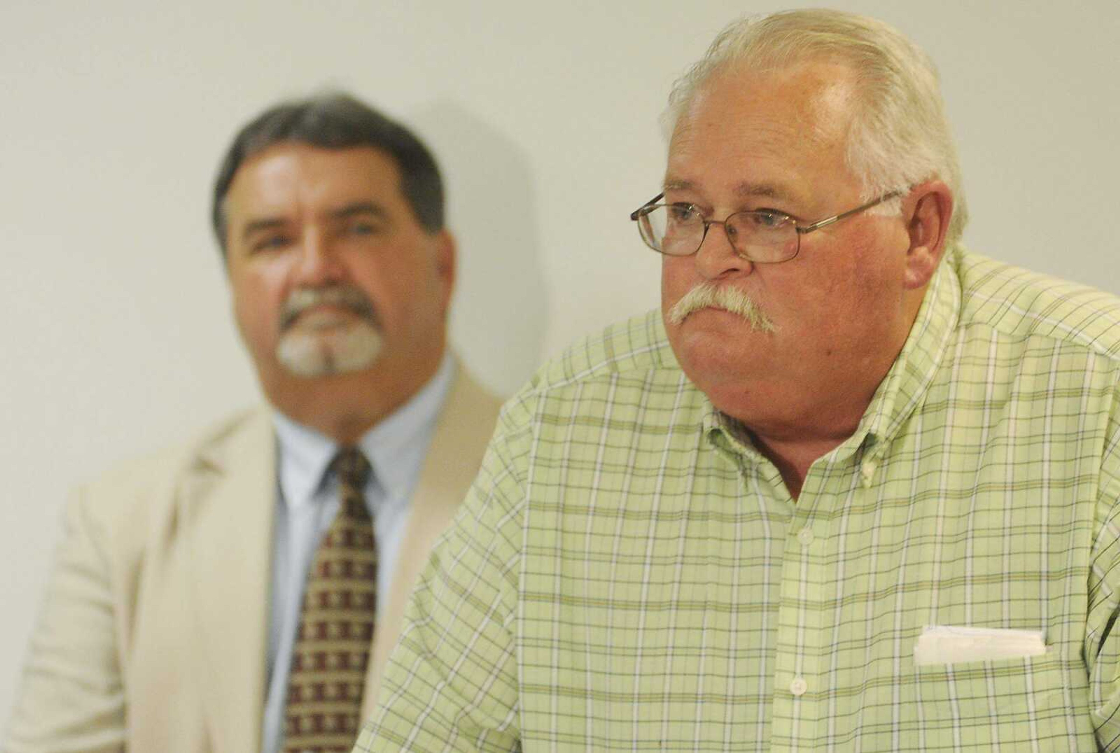 Stan Rawson speaks during a news conference Thursday, June 6, 2013, at the Cape Girardeau County Sherrif's Office. Clay Waller pleaded guilty to second-degree murder for the death of the Rawson's daughter, Jacque Waller who went missing June 1, 2011. Her body was found last Wednesday in Southern Illinois. (Adam Vogler)