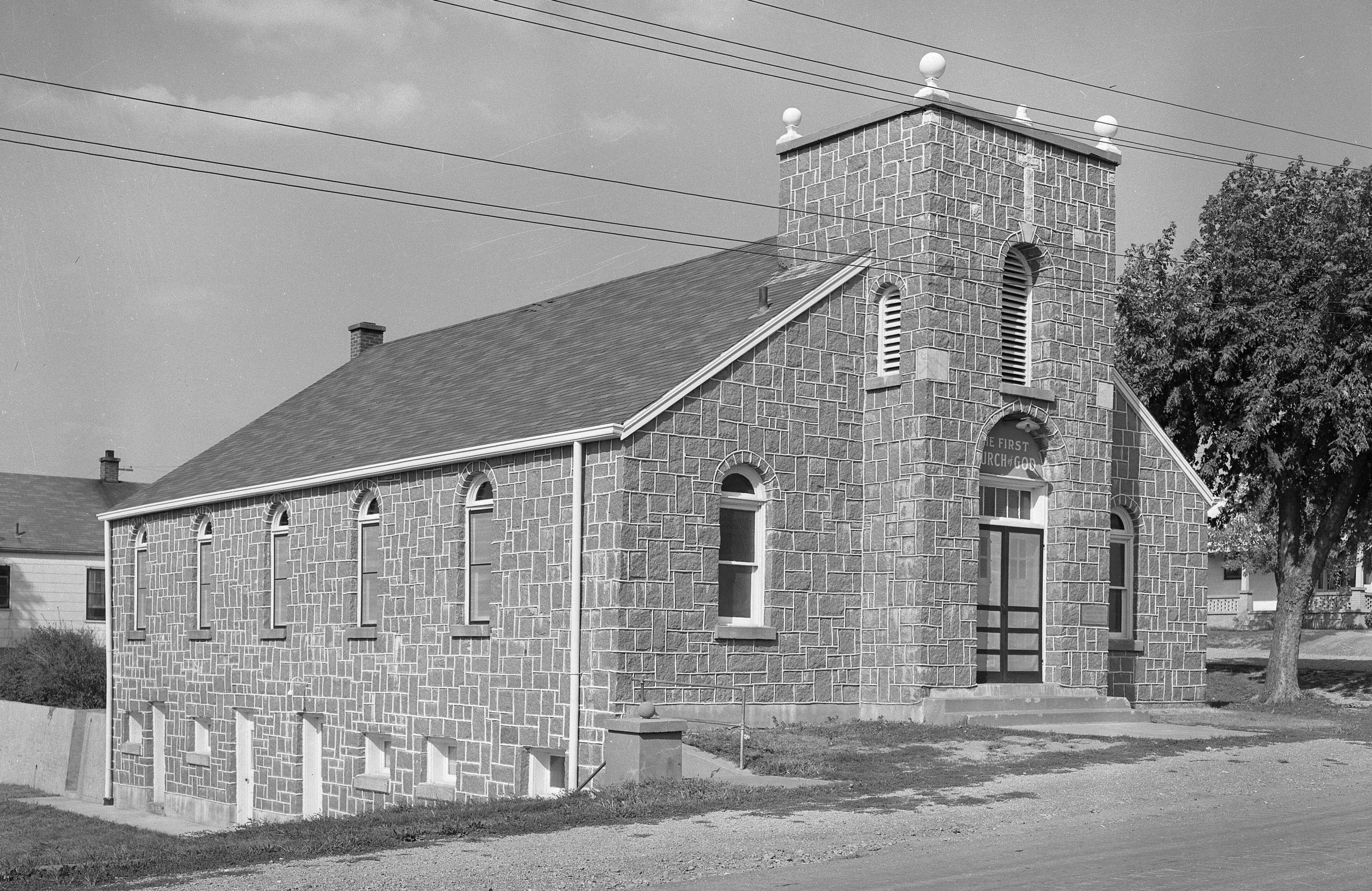 The rebuilt Church of God was dedicated Sept. 11, 1949.