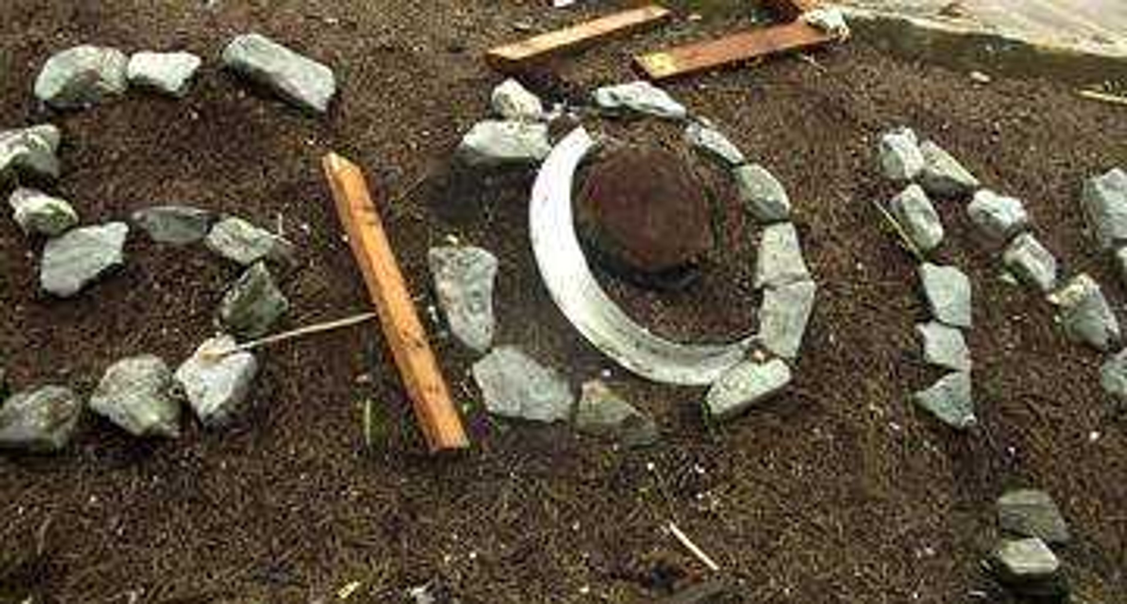 The Sonic rock garden became a barely-legible pile of debris after the storm.