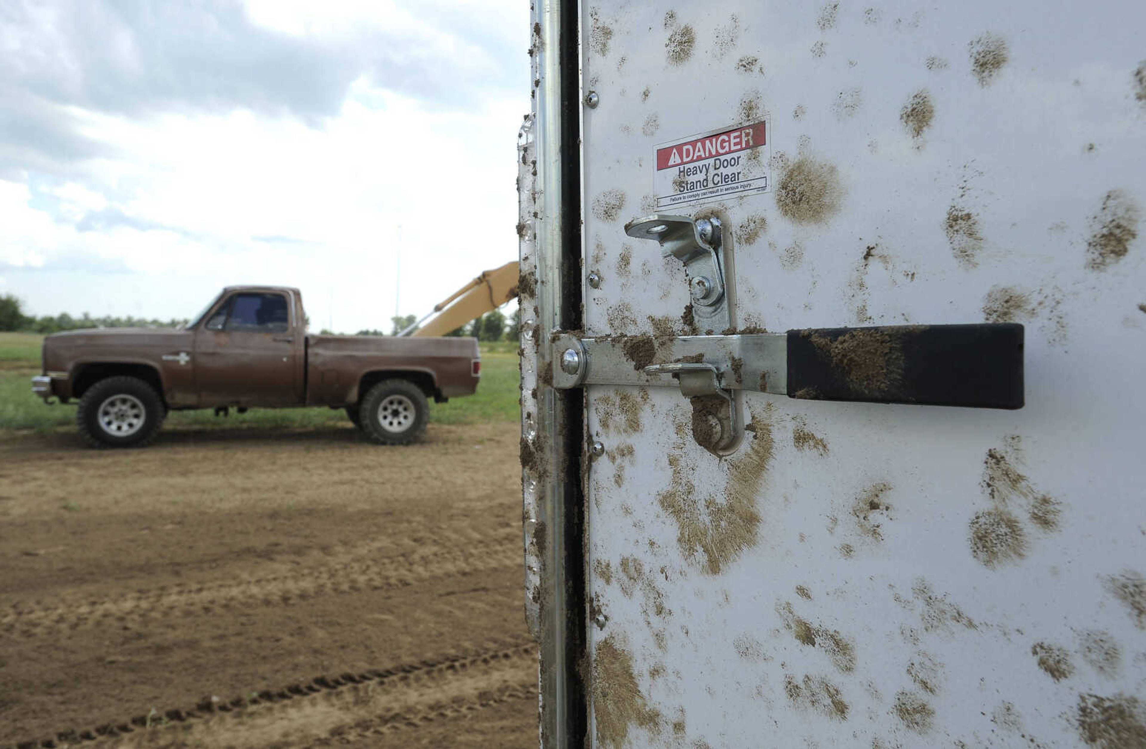 FRED LYNCH ~ flynch@semissourian.com
A trailer is splattered with mud by drag racer Saturday, Aug. 19, 2017 at Missouri Dirt Motorsports in Sikeston, Missouri.