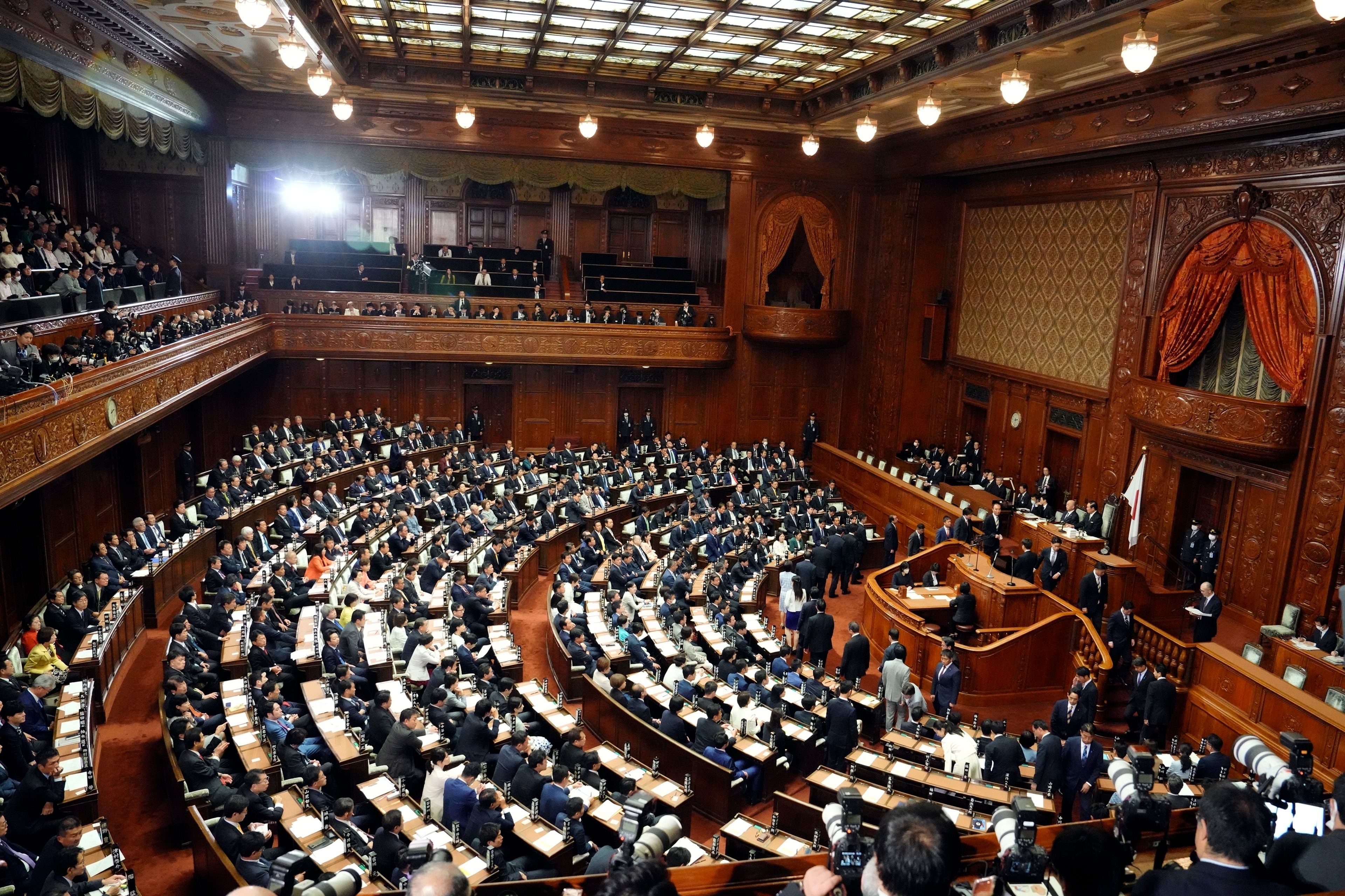 Lawmakers vote for the new prime minister at the parliament's lower house Monday, Nov. 11, 2024, in Tokyo. (AP Photo/Eugene Hoshiko)