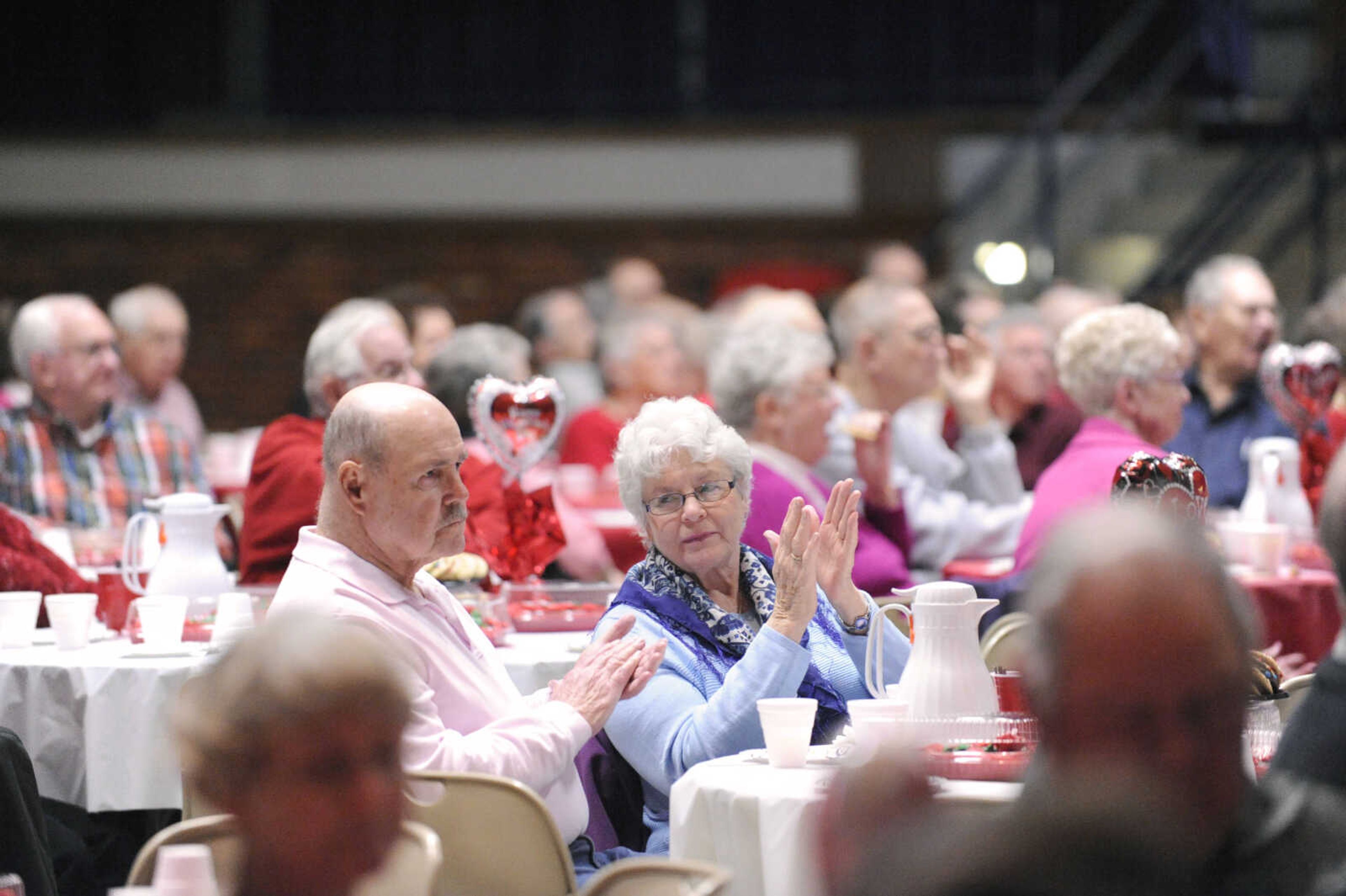 GLENN LANDBERG ~ glandberg@semissourian.com

Couples who have been married for 50 or more years gather during the Valentine's Party sponsored by Schnucks Supermarket at the Arena Building Friday, Feb. 13, 2015.