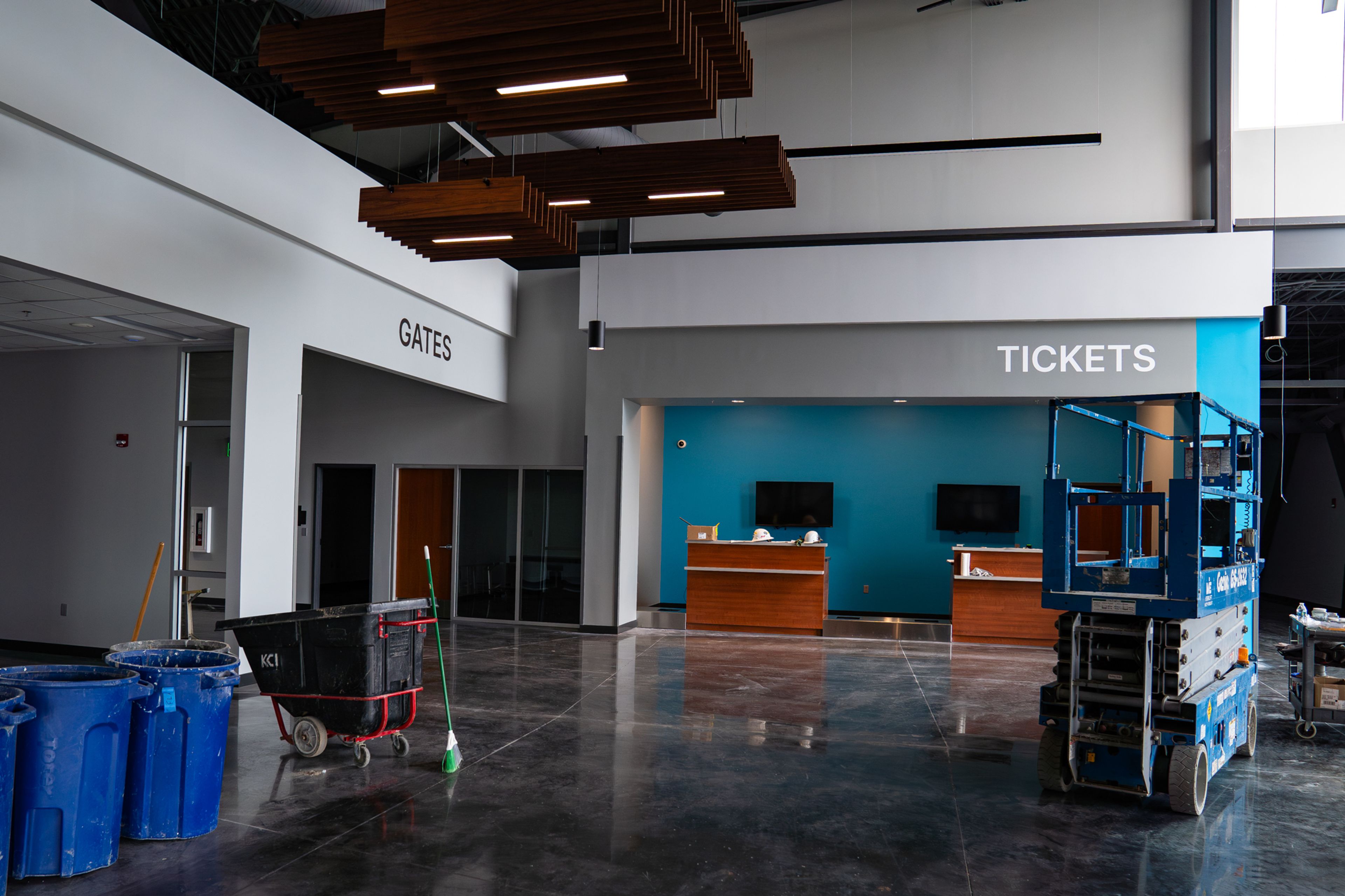 Through the departure doors, guests will see where to get plane tickets and make their way to the gate at the new terminal. 