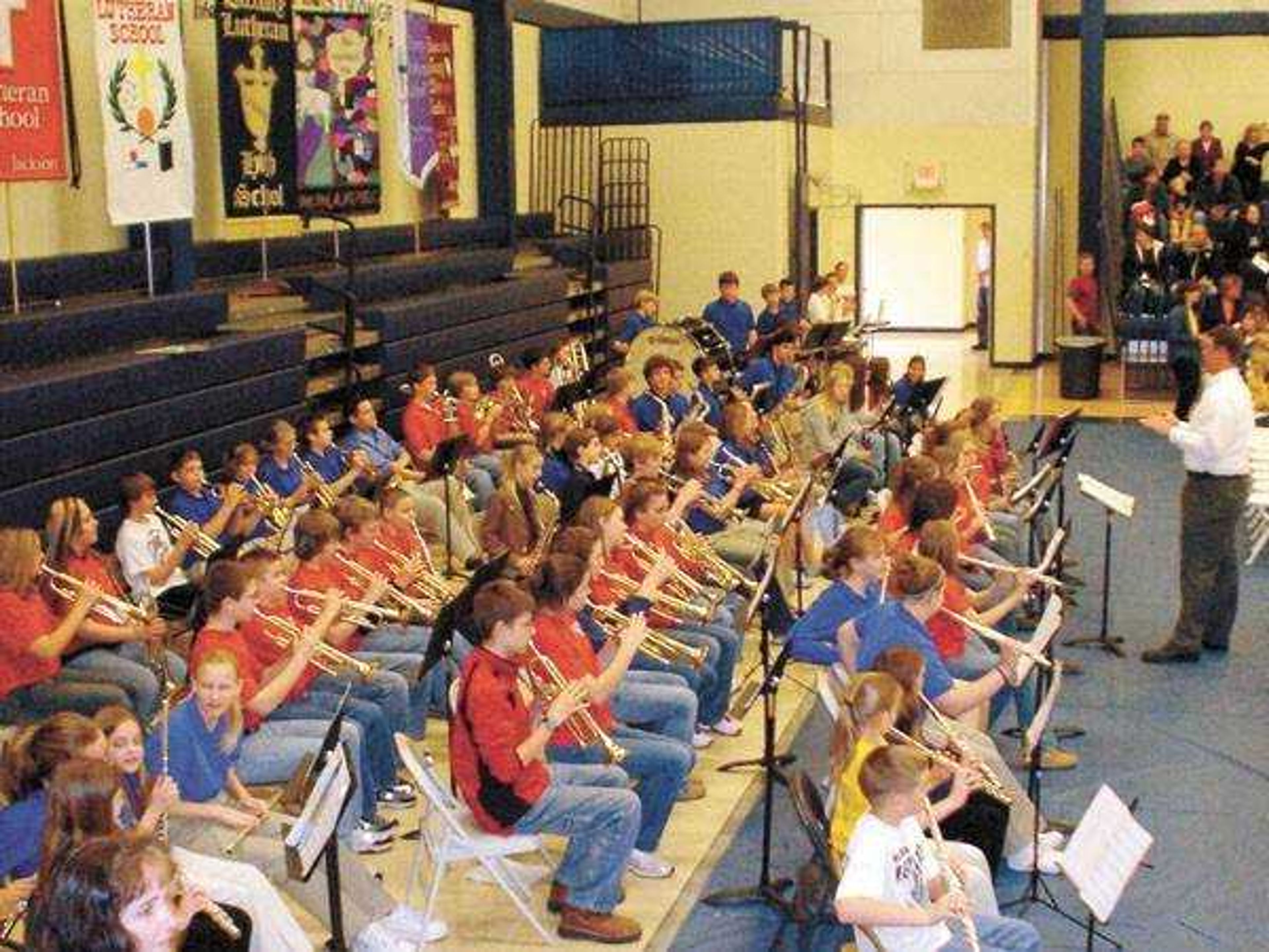 Saxony Lutheran Elementary School band, grades 5 through 8, provided music for Sunday's open house event which drew between 1,600 and 1,700 people. (Submitted photo)