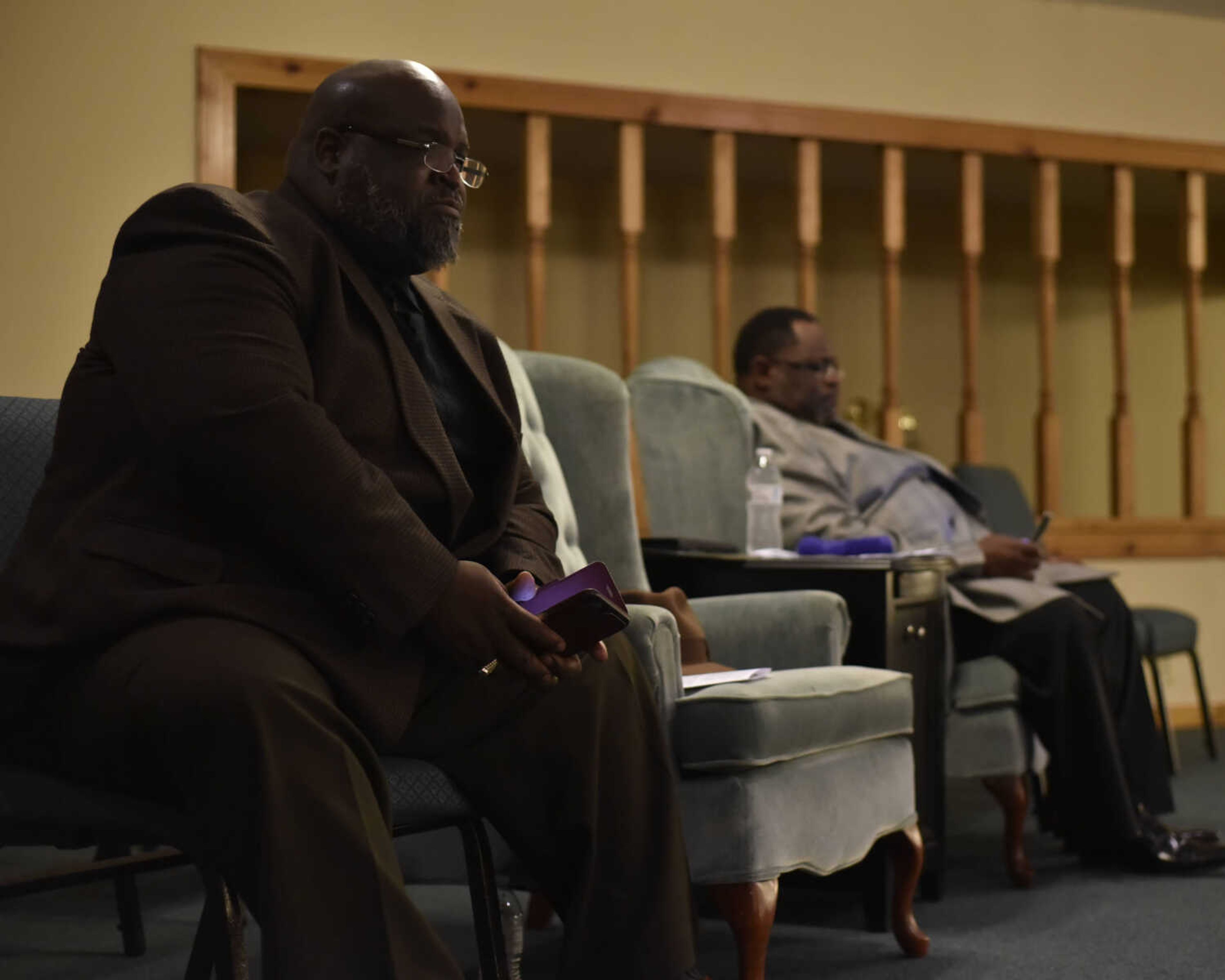 BEN MATTHEWS ~ bmatthews@semissourian.com&nbsp;Attendees at the 27th Annual Dr. Martin Luther King, Jr. Community Celebration Program listen to a keynote address given by Pastor Christopher E. Swims on January 15, 2017 at Greater Dimensions Church in Cape Girardeau.