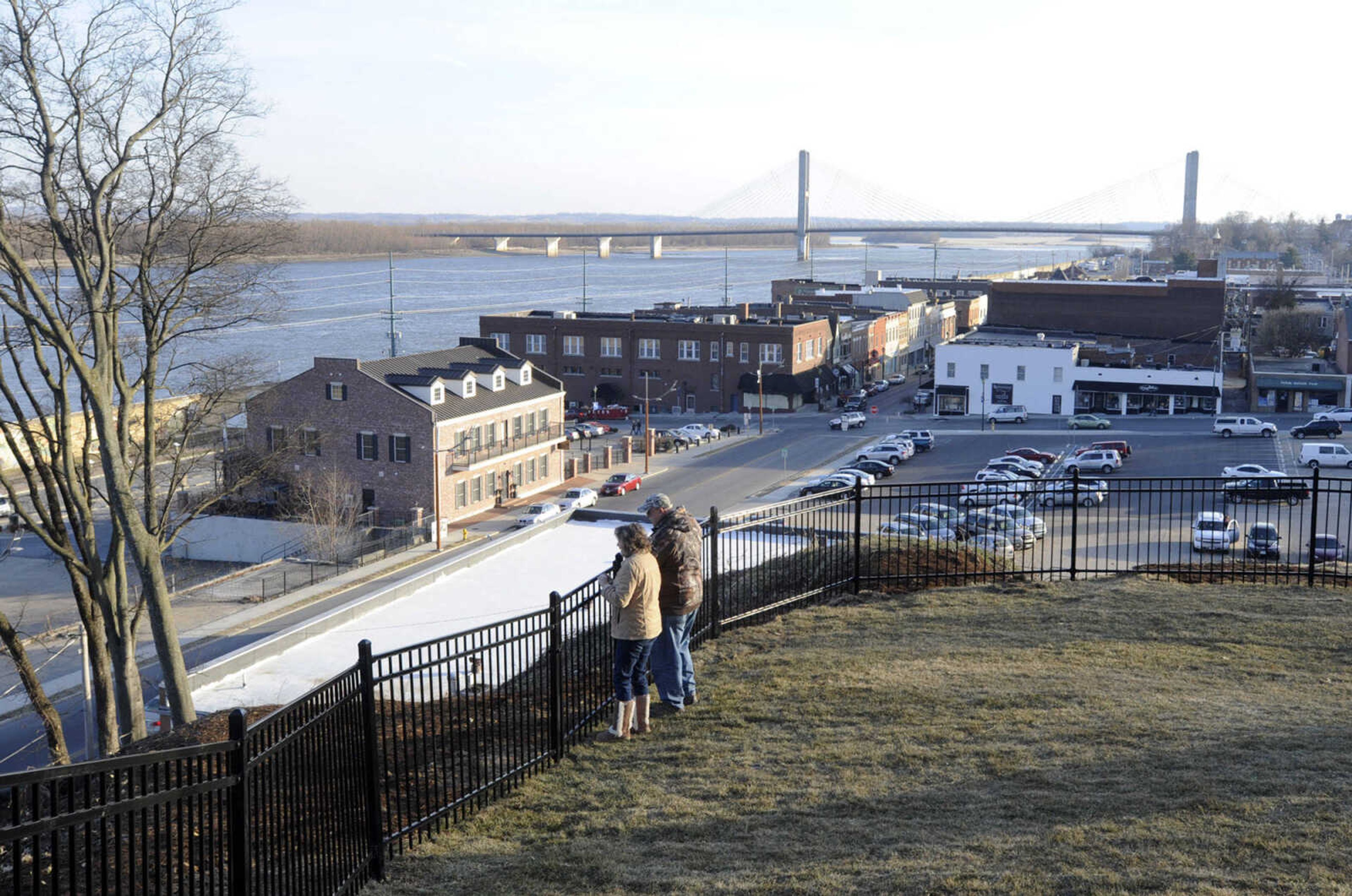 The site of Fort A overlooks the Mississippi River in downtown Cape Girardeau.