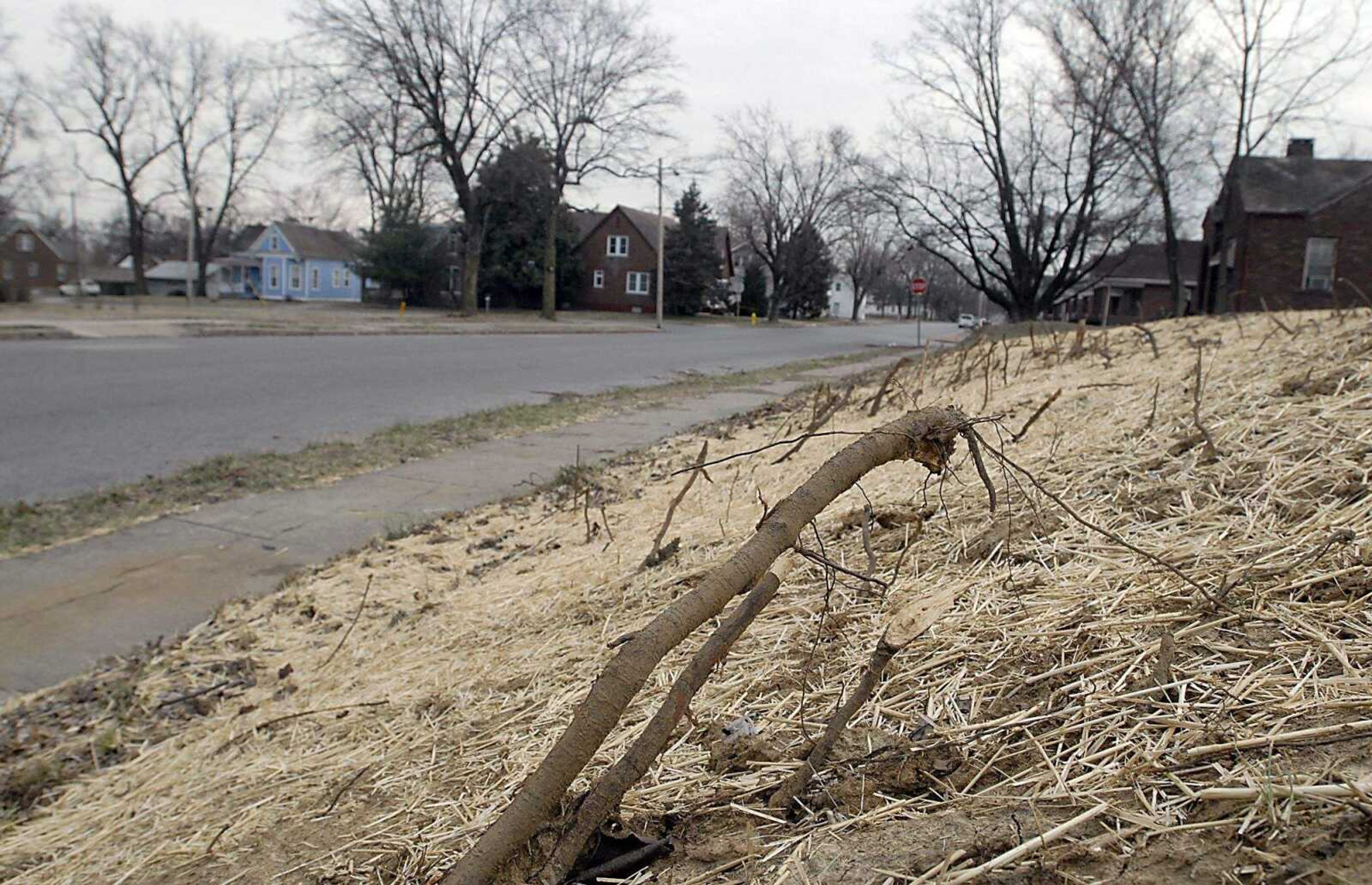 KIT DOYLE ~ kdoyle@semissourian.com
The empty lot of where a home once stood at 321 South Ellis, right, which is across from 338, where another burned house has been torn down.