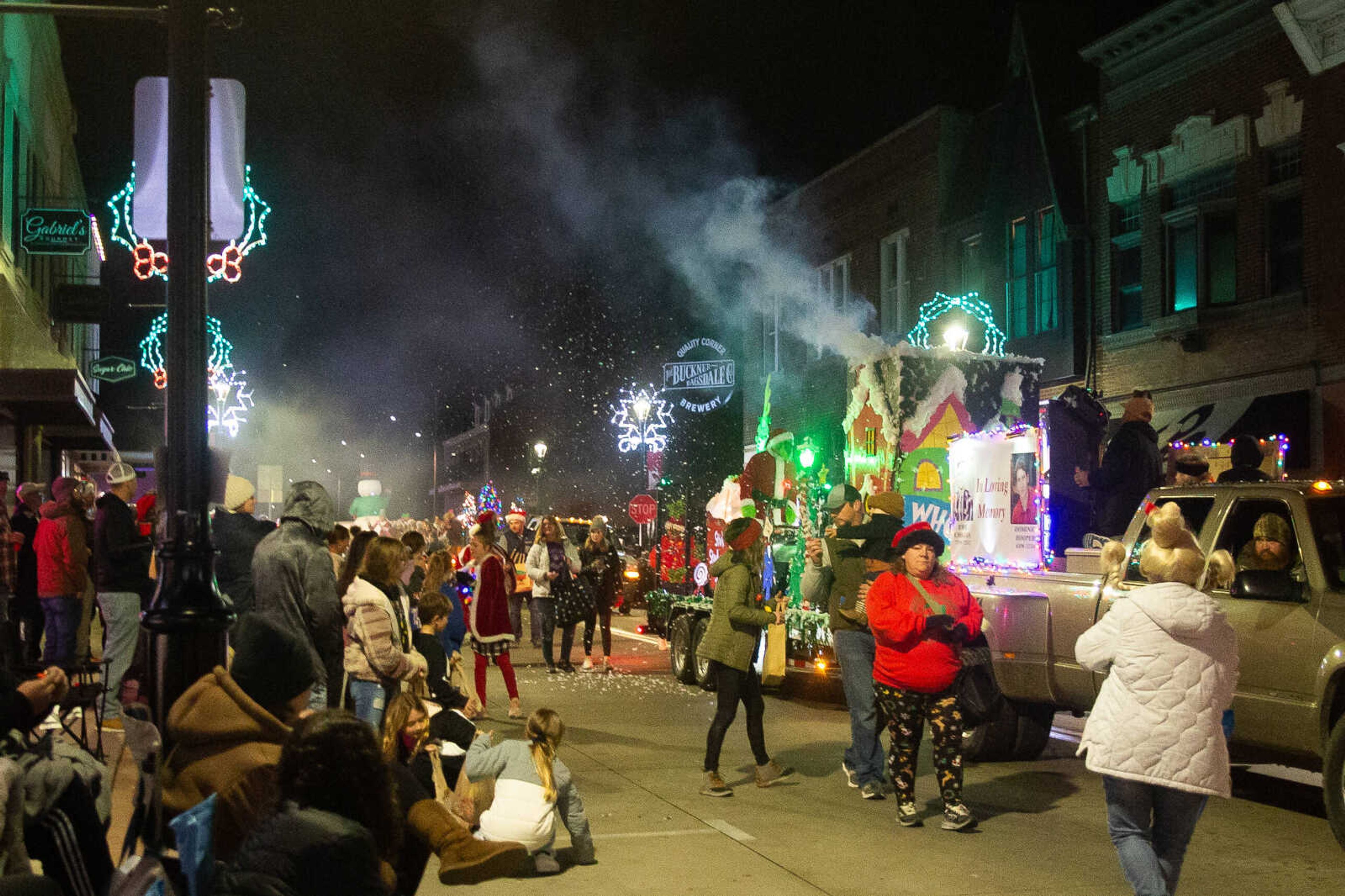 The 2022 Parade of Lights makes its way along Main Street on Nov. 27, 2022, in downtown Cape Girardeau.