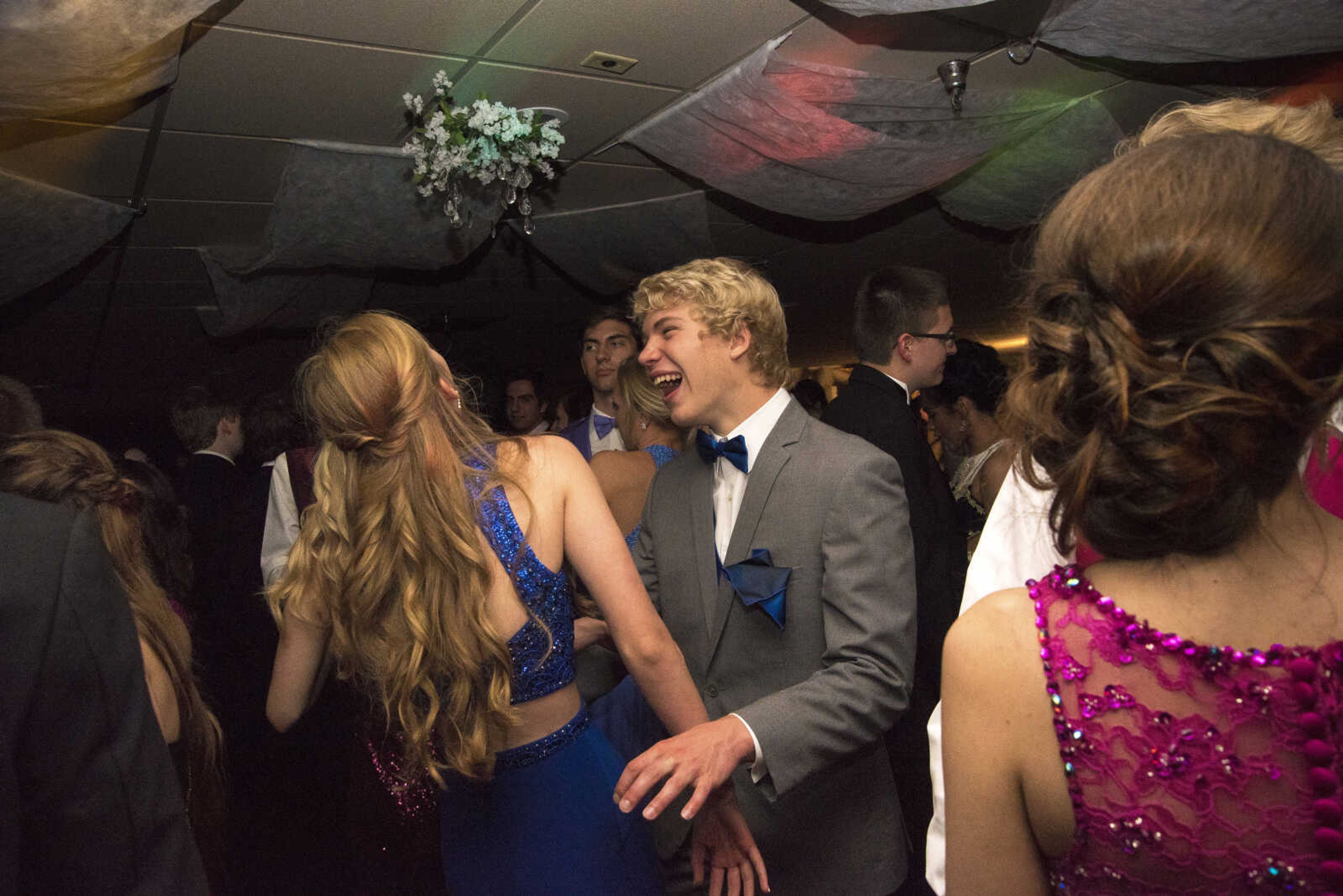 Students dance during the Saxony Lutheran prom Saturday, April 22, 2017 at the Elk's Lodge in Cape Girardeau.