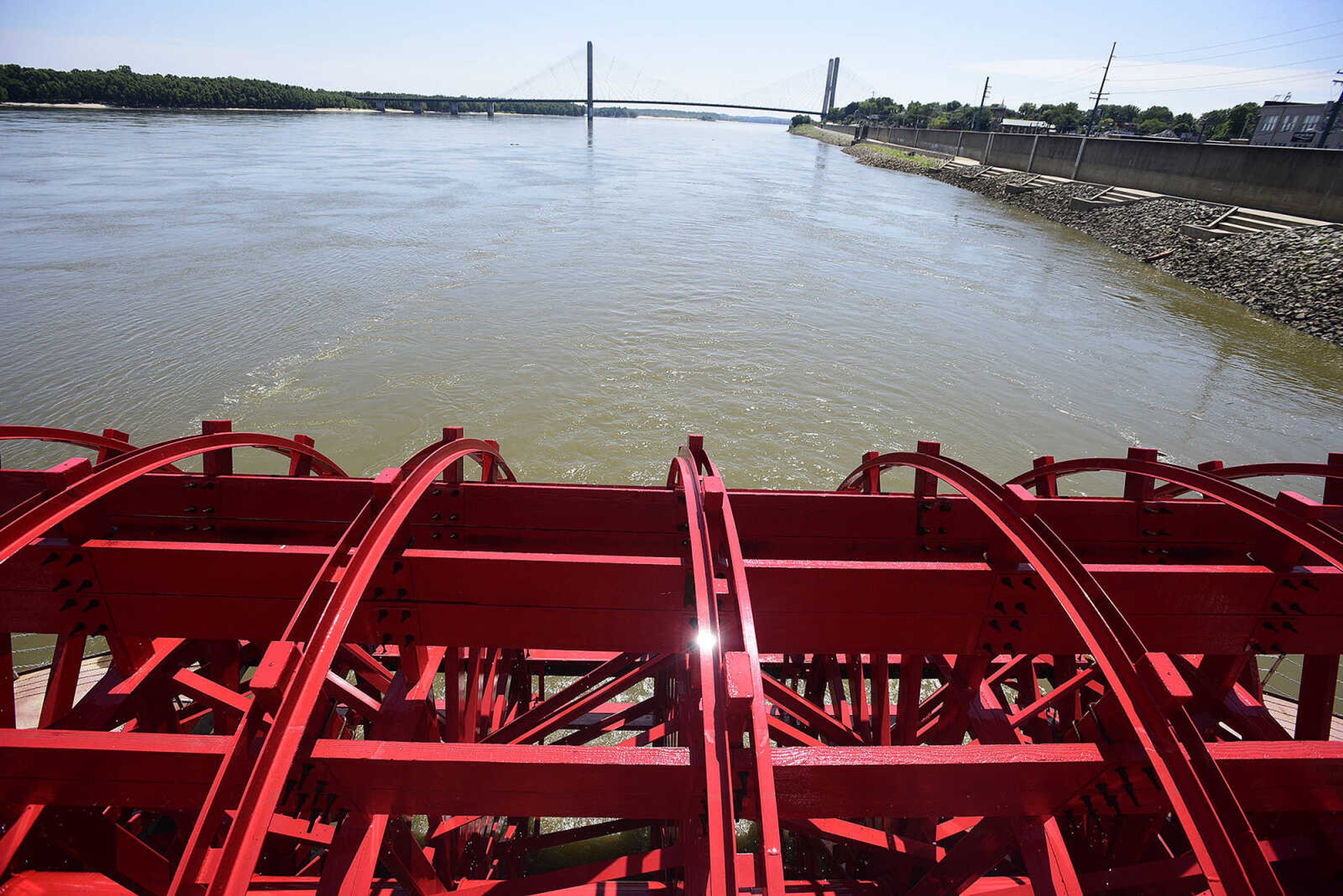 The American Duchess riverboat made a stop at Riverfront Park in downtown Cape Girardeau on Saturday, Aug. 26, 2017, during it's maiden voyage north own the Mississippi River.