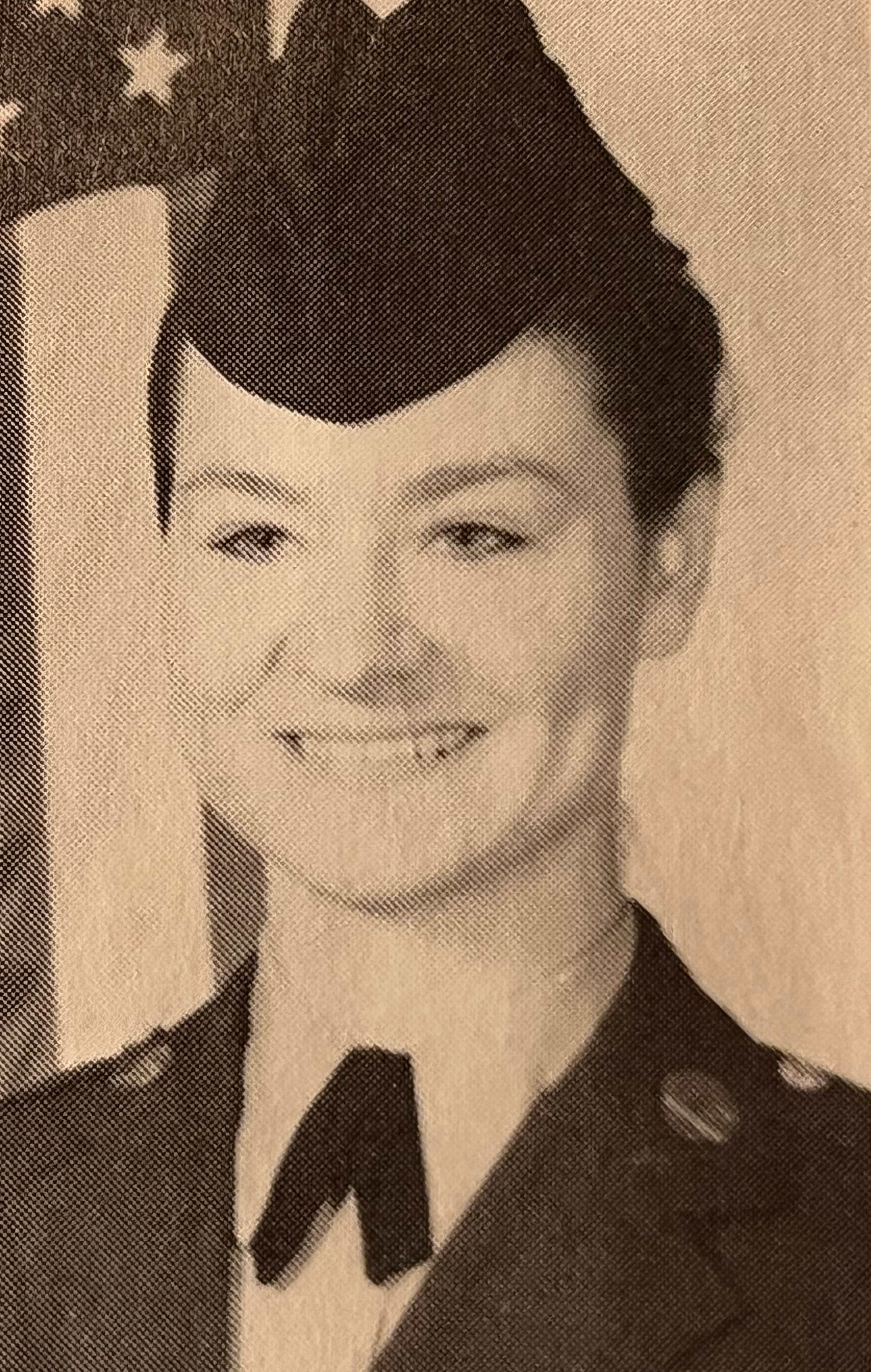 A headshot from Peggy Stieneke's time in the United States Army. 