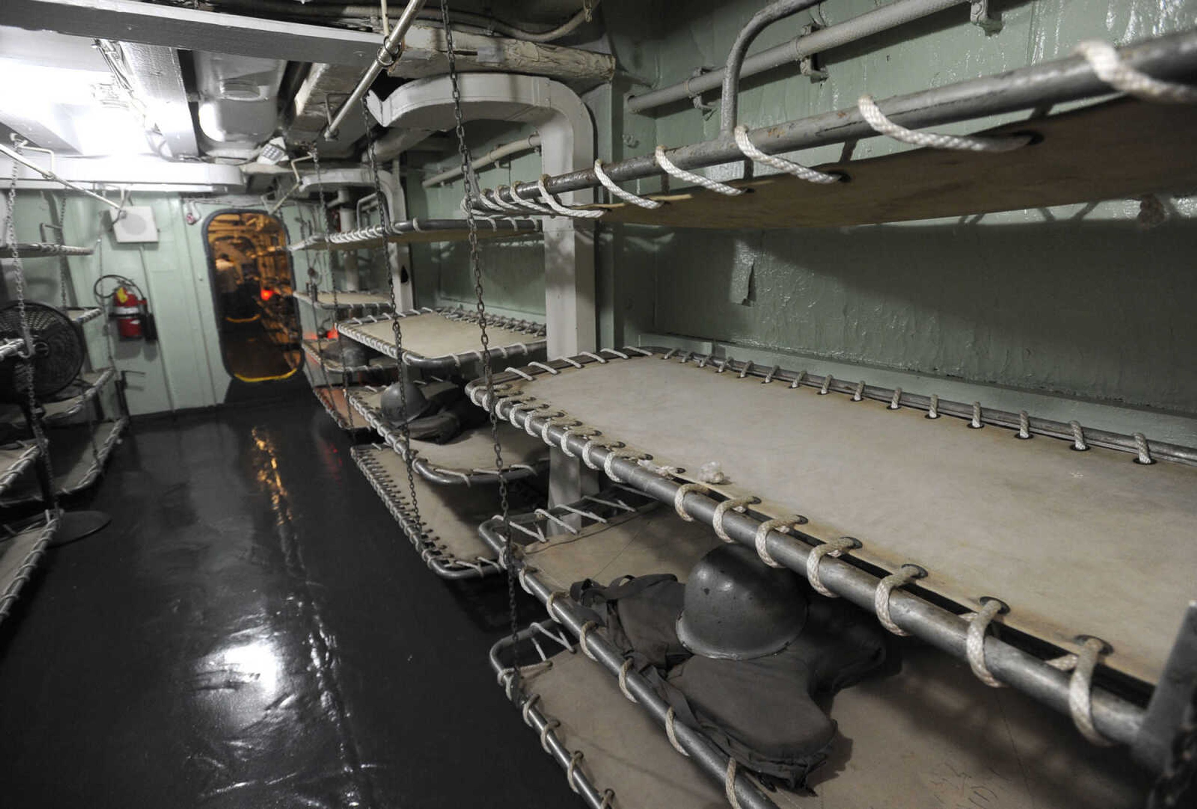 Troop berthing on the USS LST 325 is seen Thursday, Sept. 29, 2016 at Riverfront Park in Cape Girardeau.