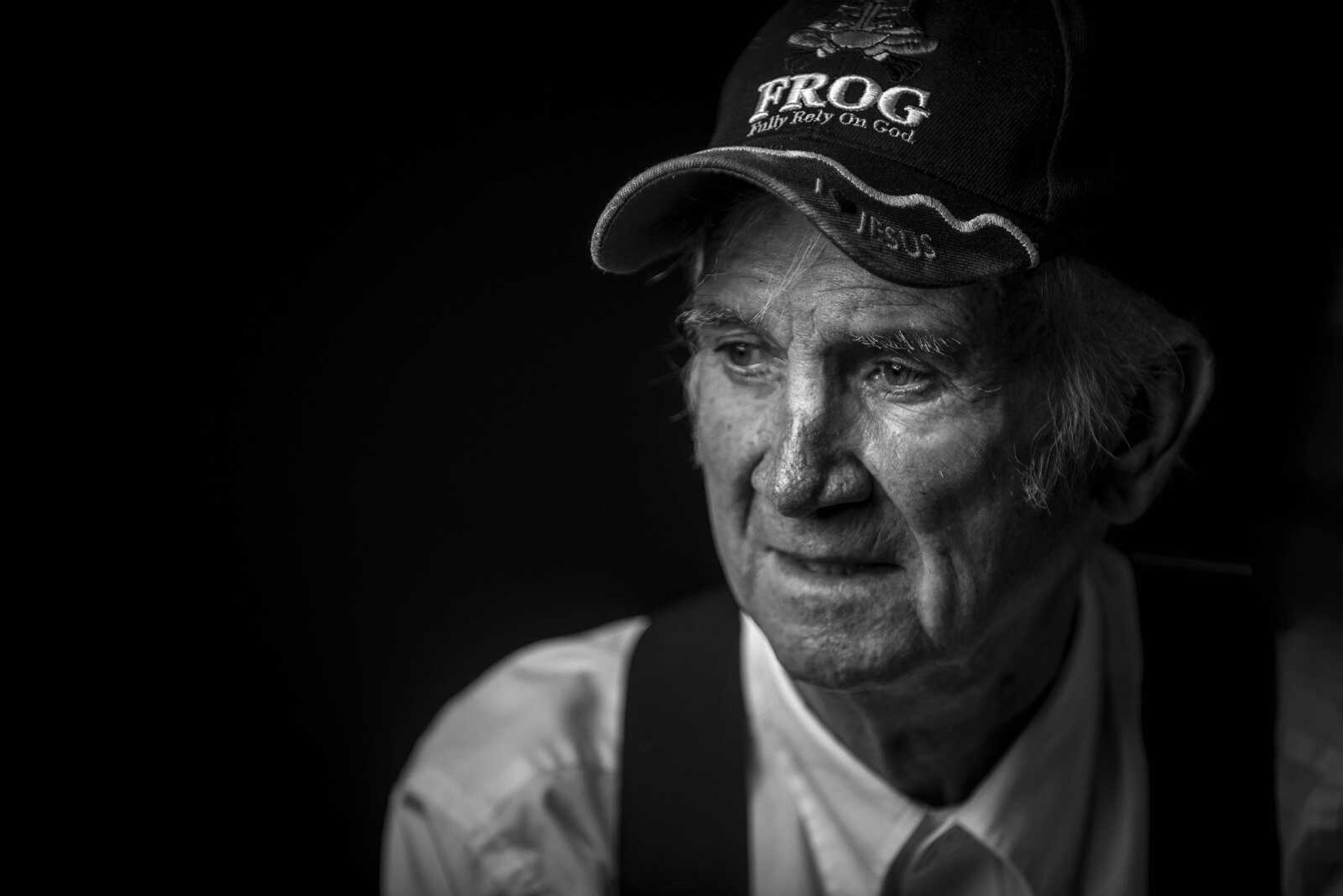 Floyd "Frog" Penny sits for a studio portrait Wednesday, Sept. 26, days before beginning hospice care. Despite a diagnosis of terminal cancer, Penny said his faith is strong and he is thankful for the life he has lived, much of which he devoted to various charity projects. Penny died Dec. 2, 2018.