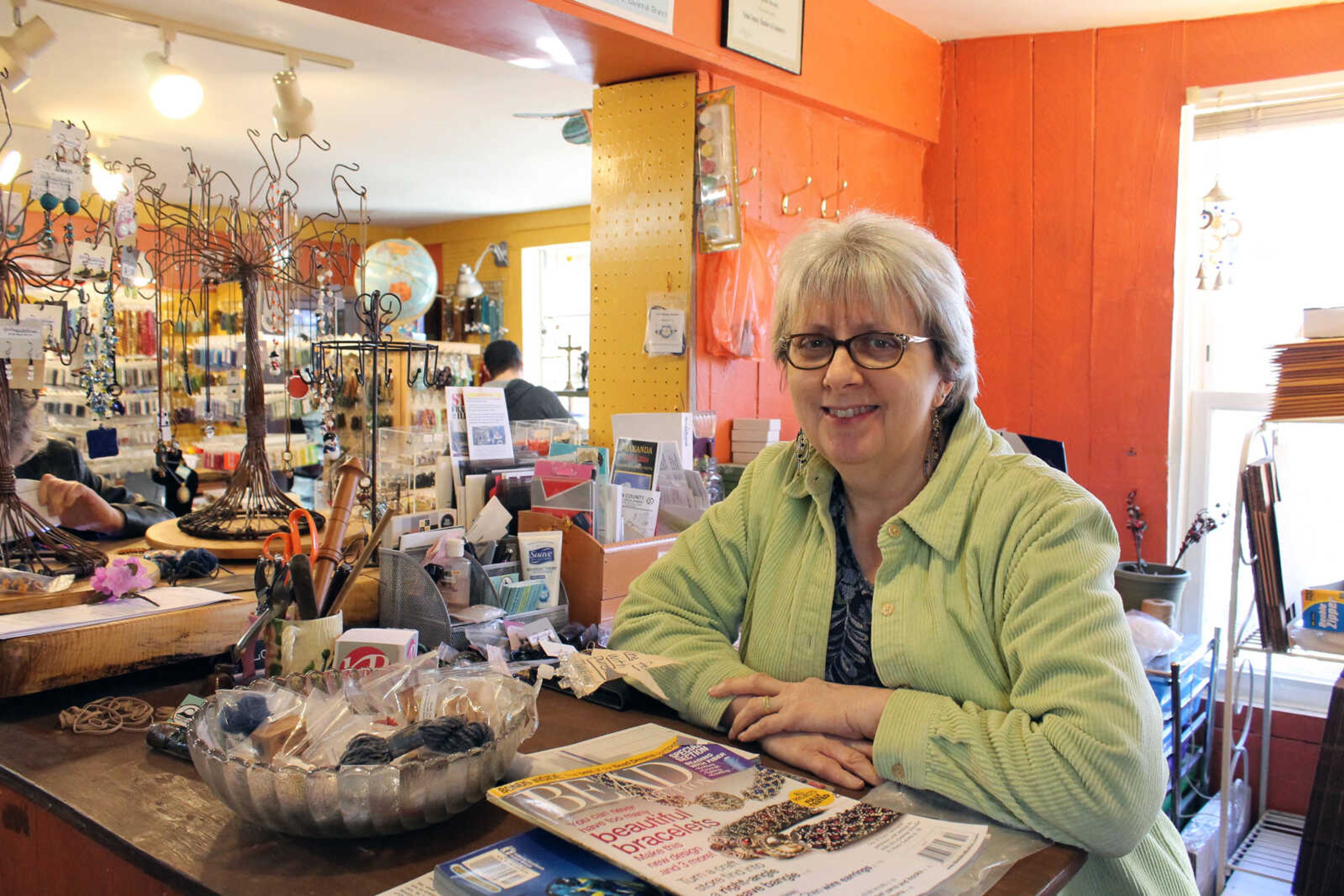 Emily Priddy ~ epriddy@semissourian.com
Southpass Beads & Fibers owner LouAnn Elwell poses for a photo Friday, March 10, 2017, at her shop in Cobden, Illinois.