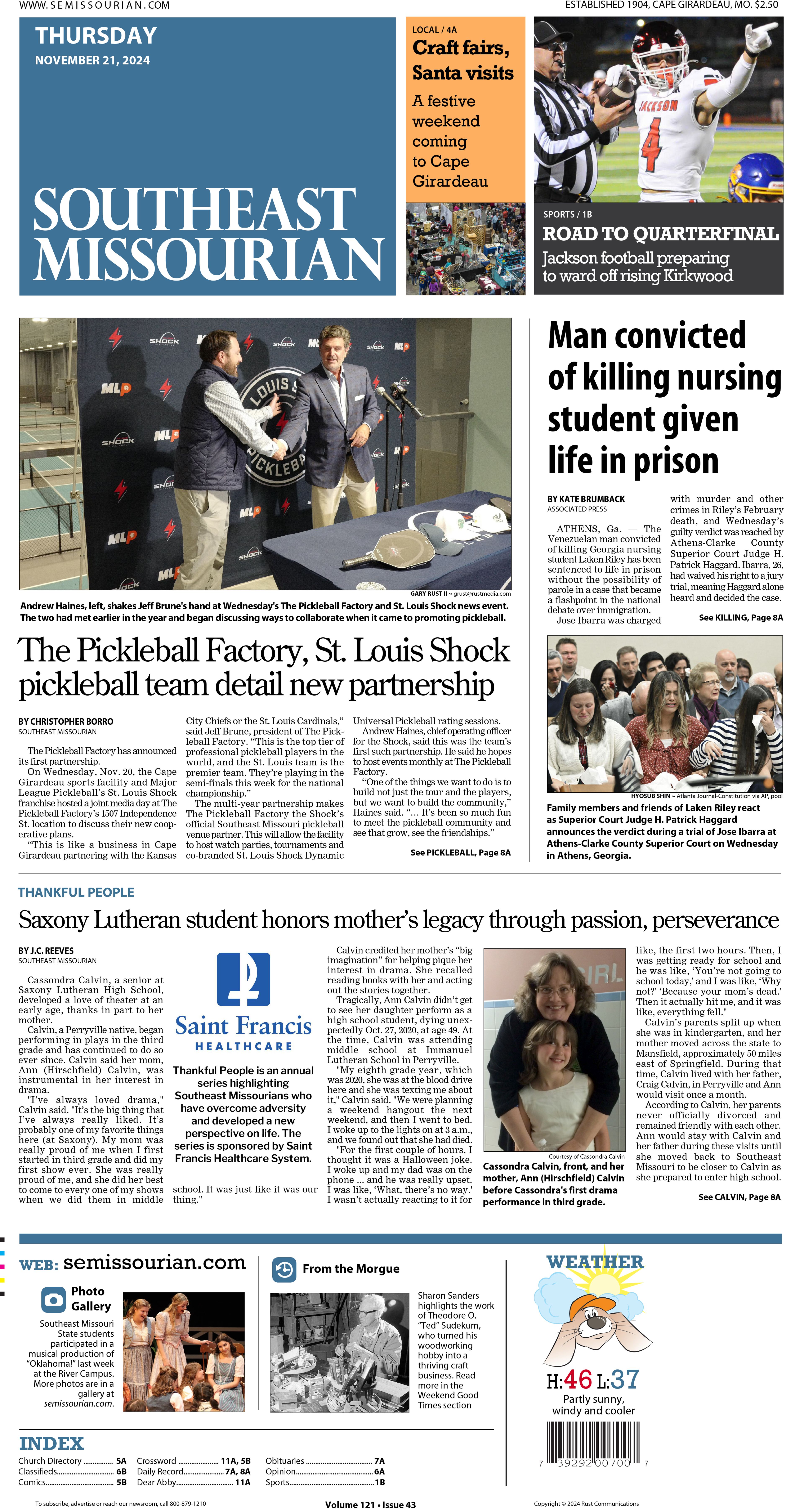 Thursday, November 21, 2024: E-Edition