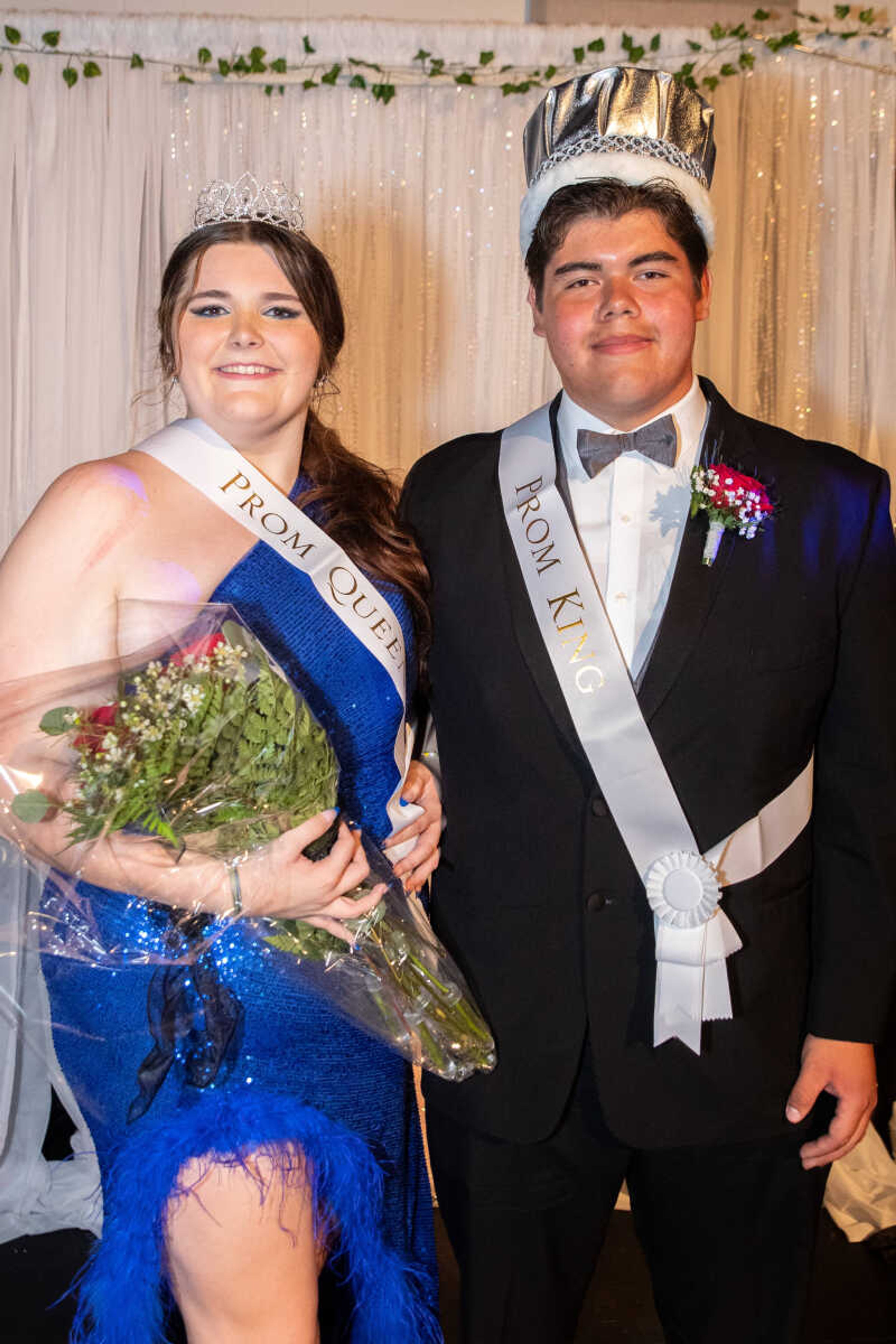 Noah "Gibby" Gibson and Allie Helle pose for a photo after being crowned prom king and queen on Saturday, May 6 at Jackson High School.